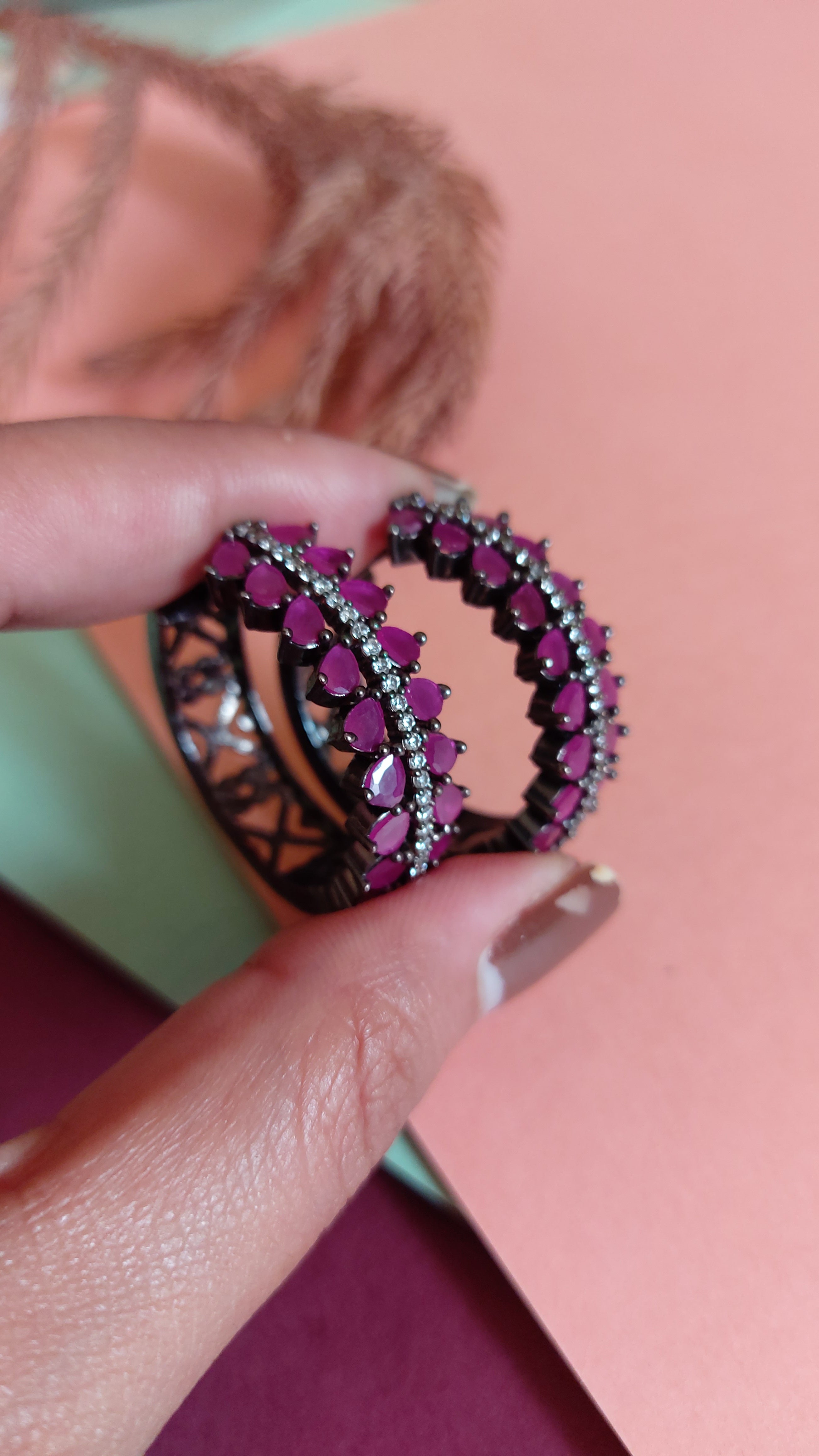 AMERICAN DIAMOND HOOP EARRINGS