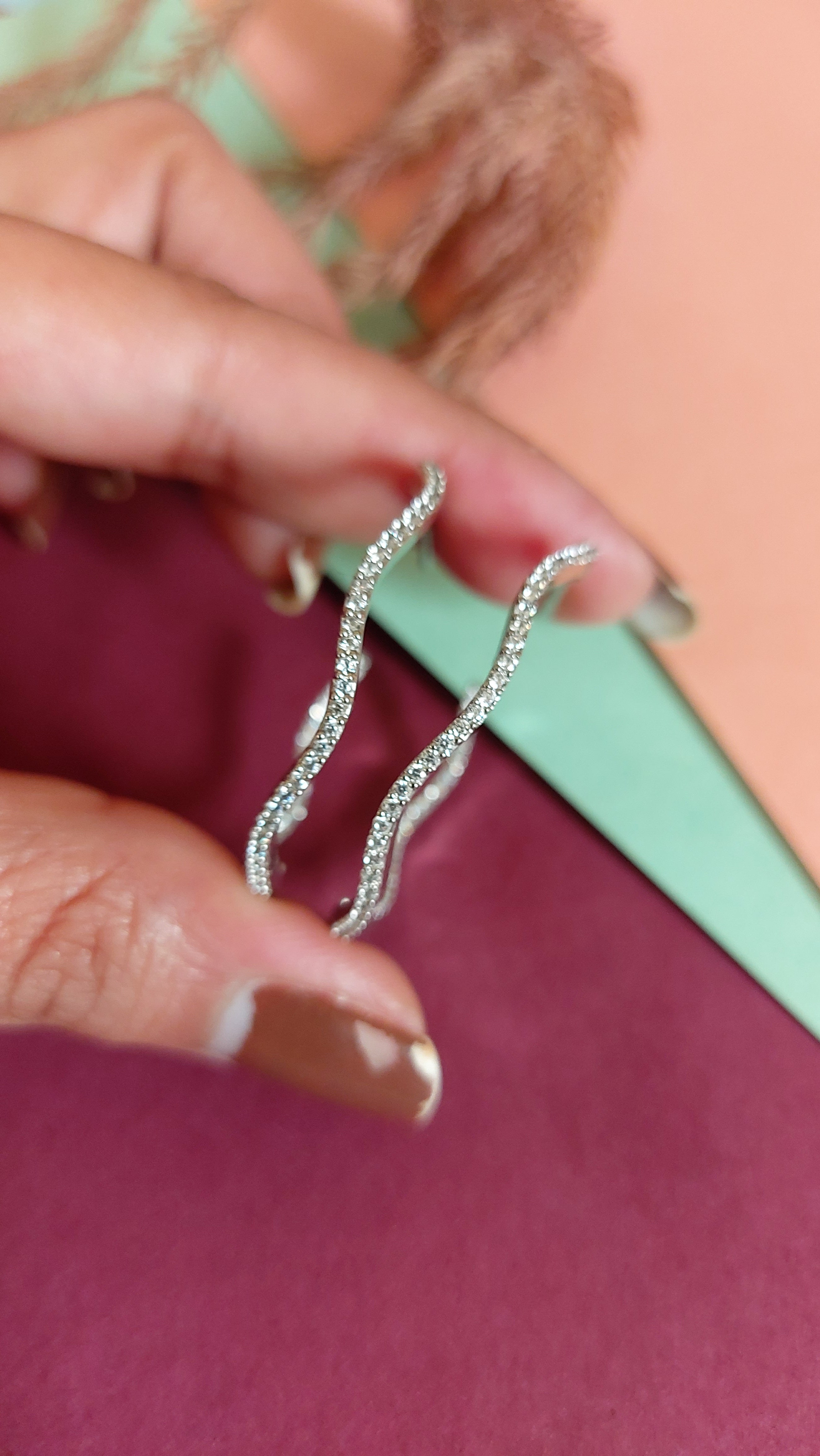 AMERICAN DIAMOND HOOP EARRINGS