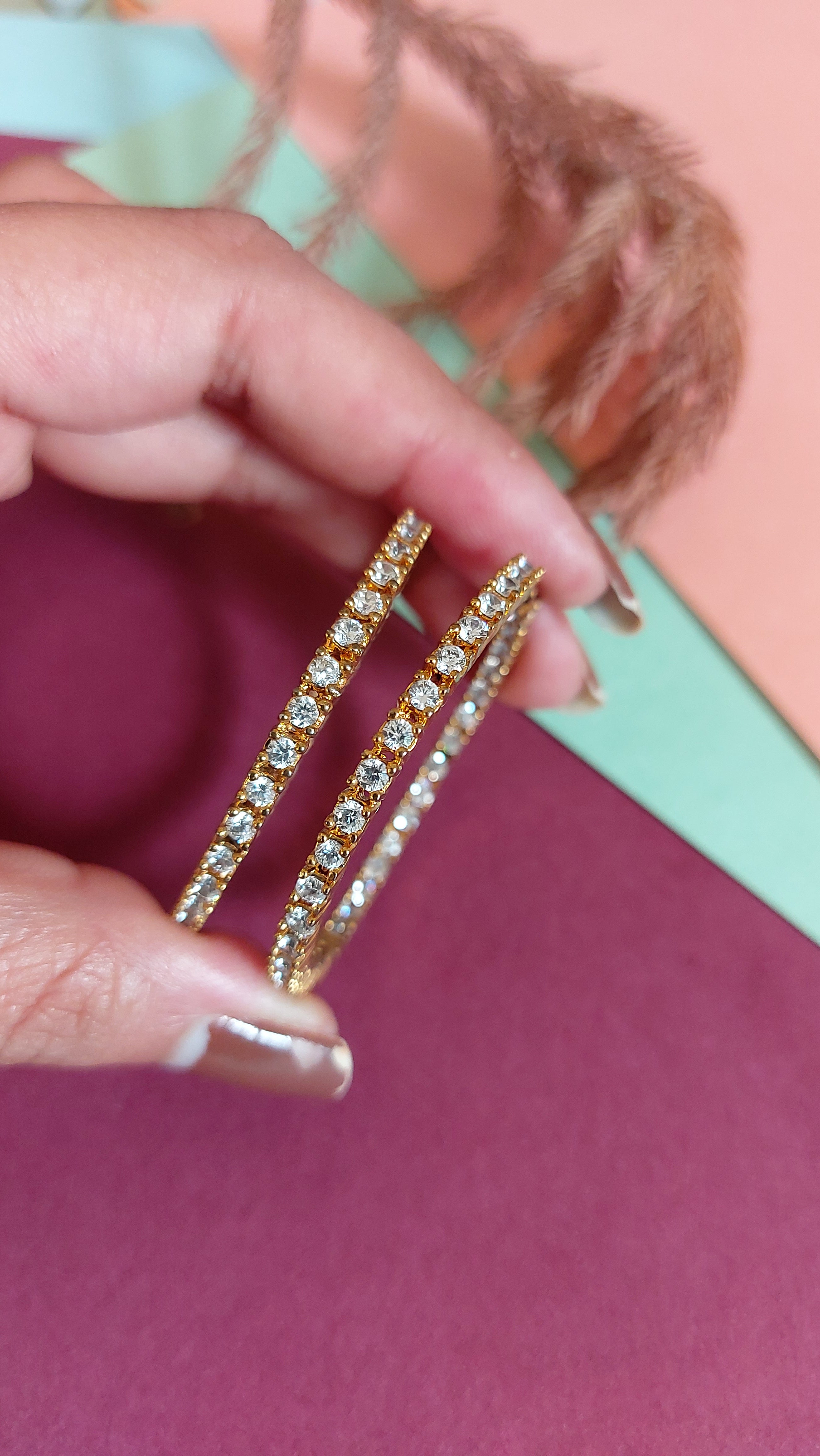 AMERICAN DIAMOND HOOP EARRINGS