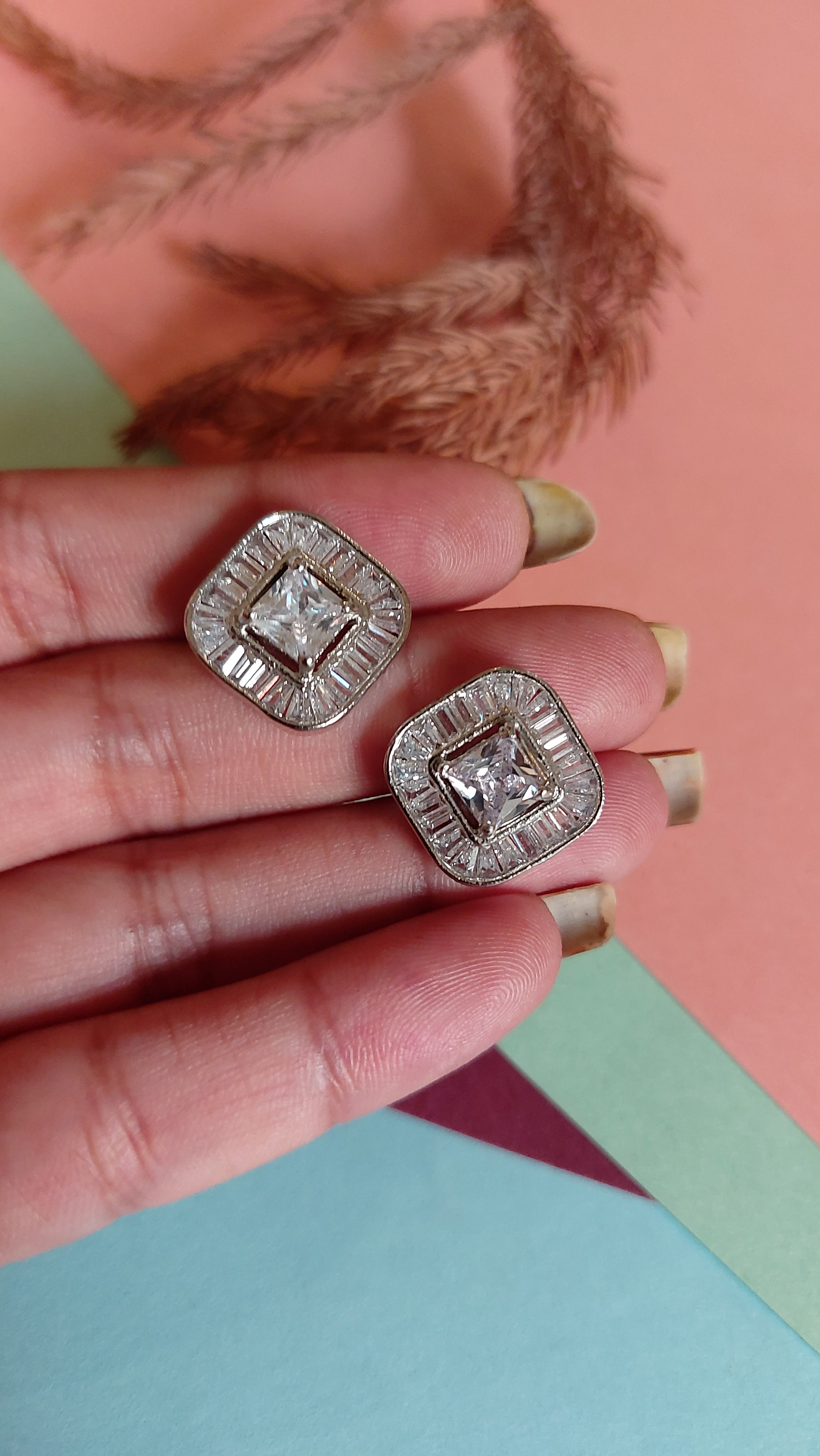 AMERICAN DIAMOND EAR STUDS