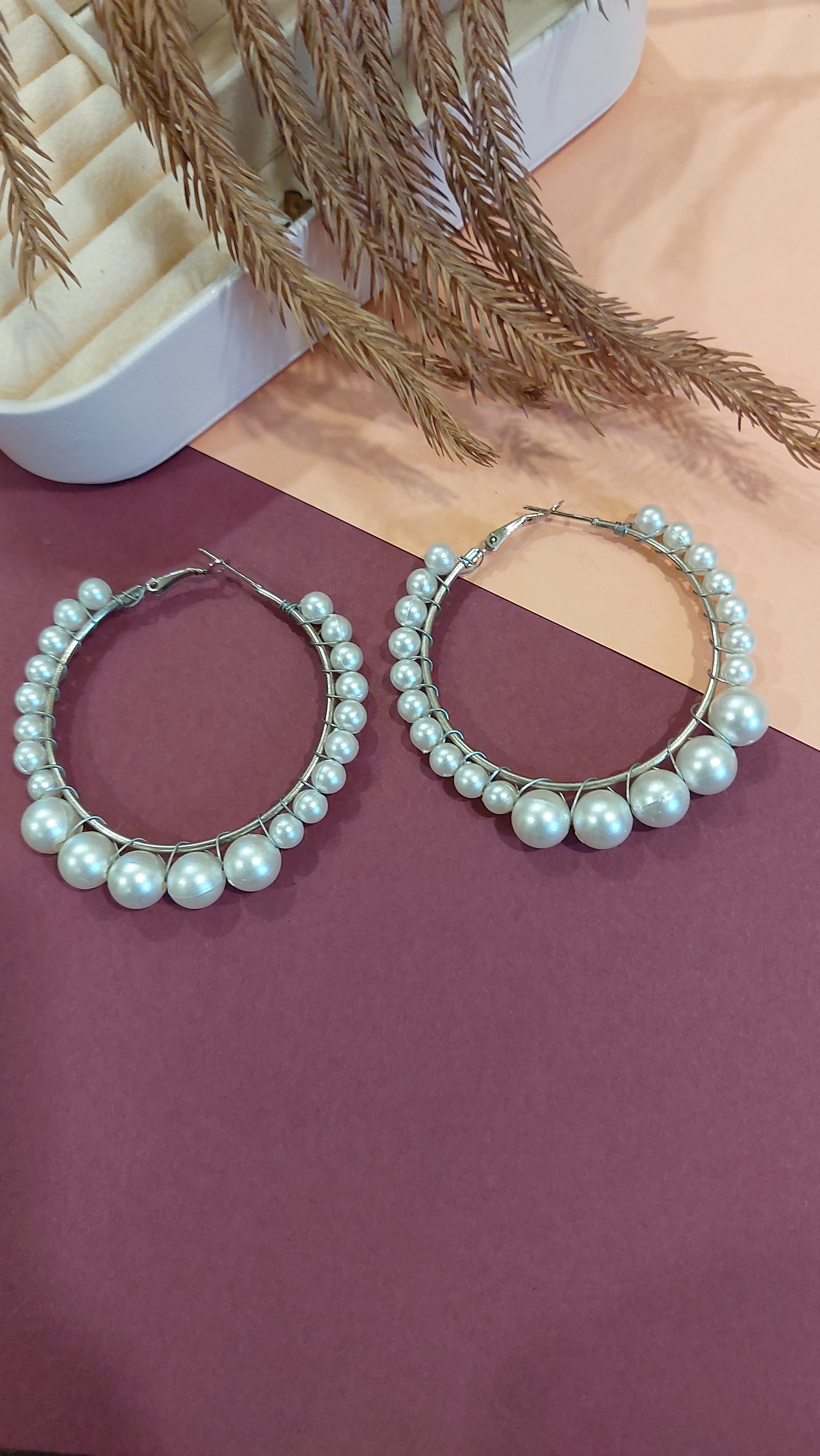 PEARL HOOP EARRING