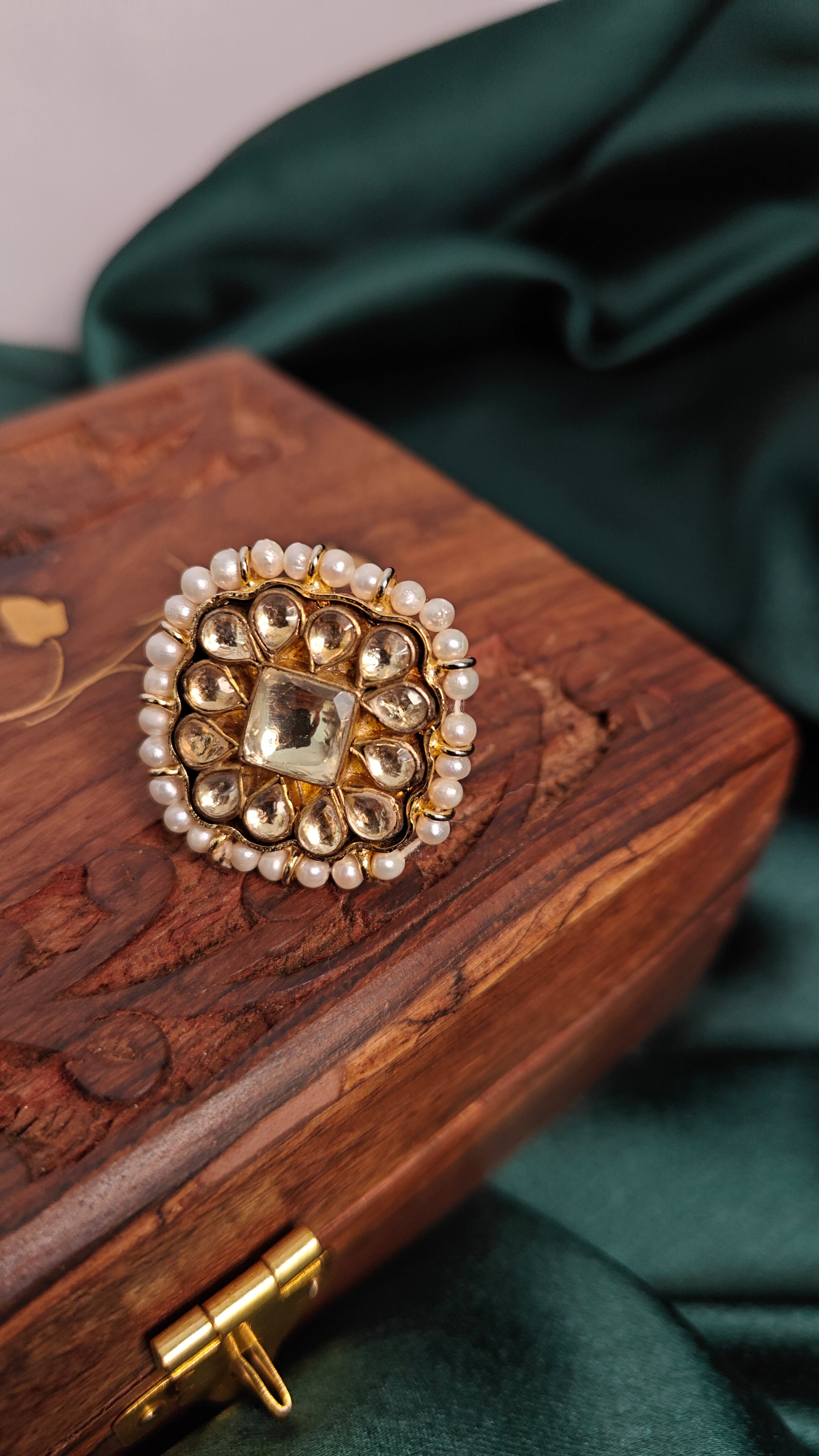 Kundan Statement Adjustable Ring