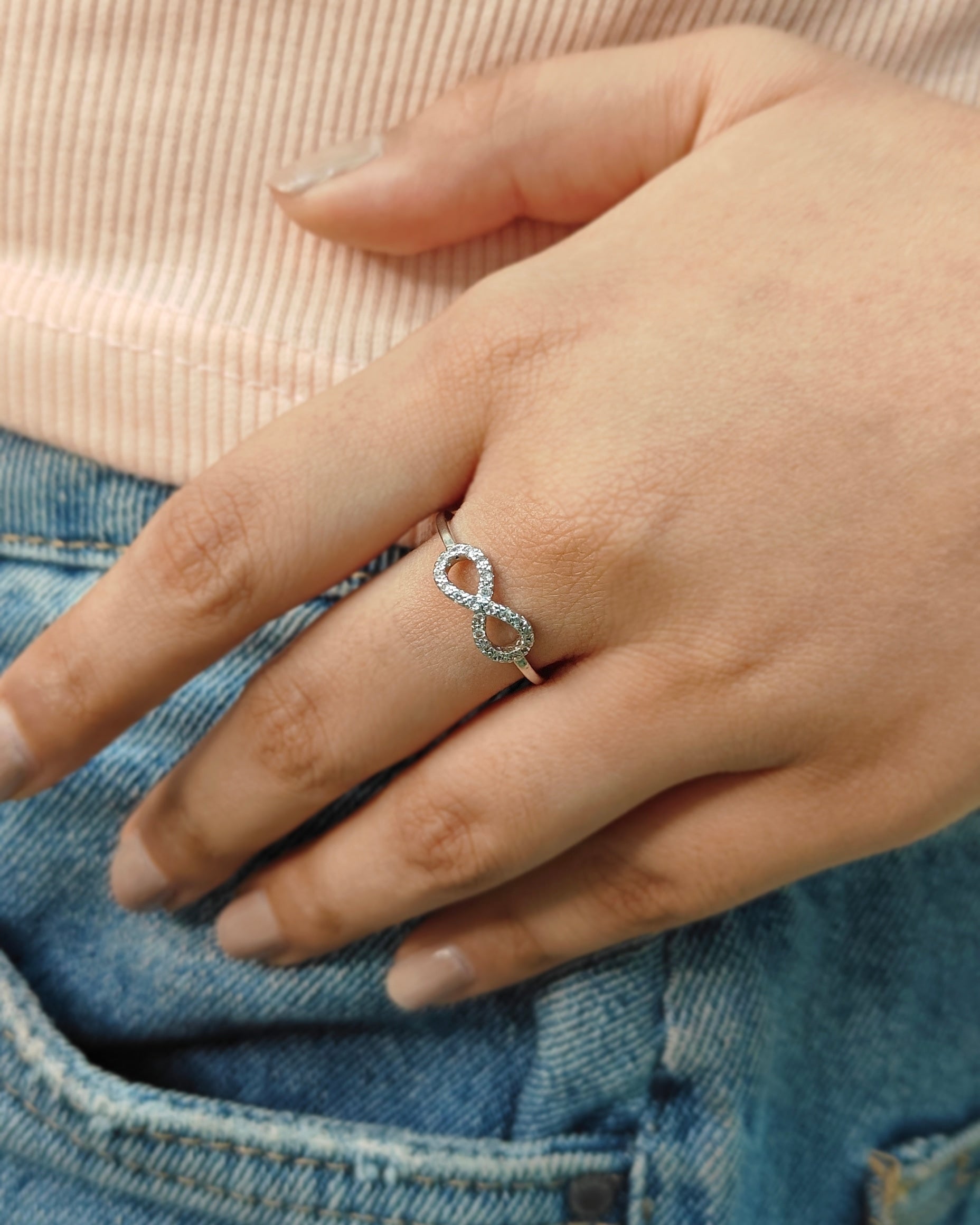 American Diamond Infinity Ring Band