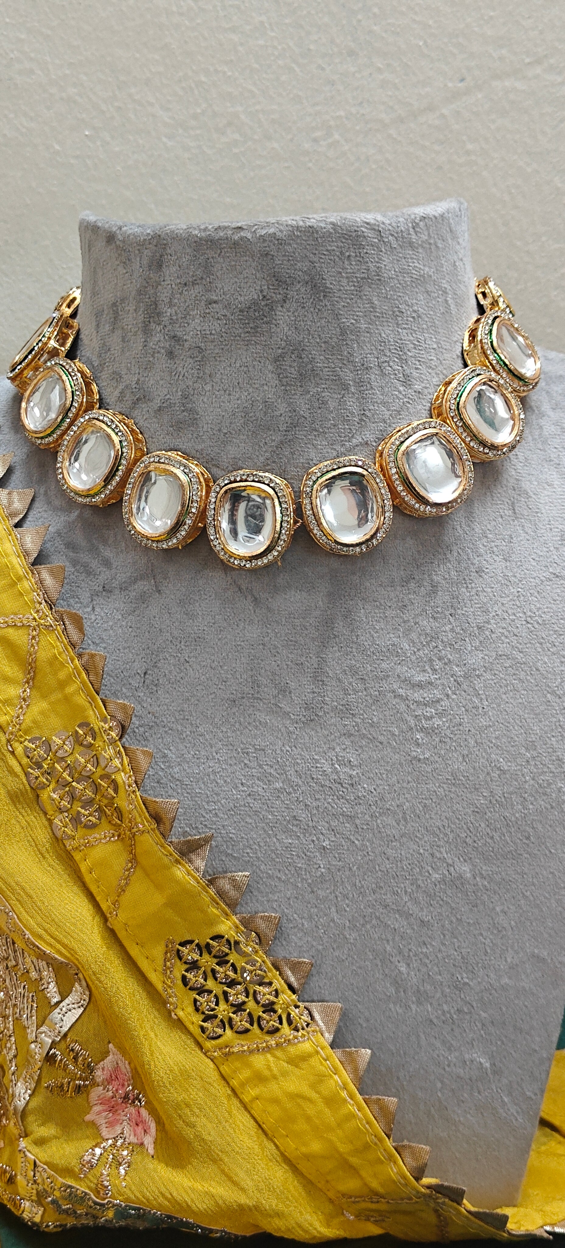 Moissonite Polki Necklace Set