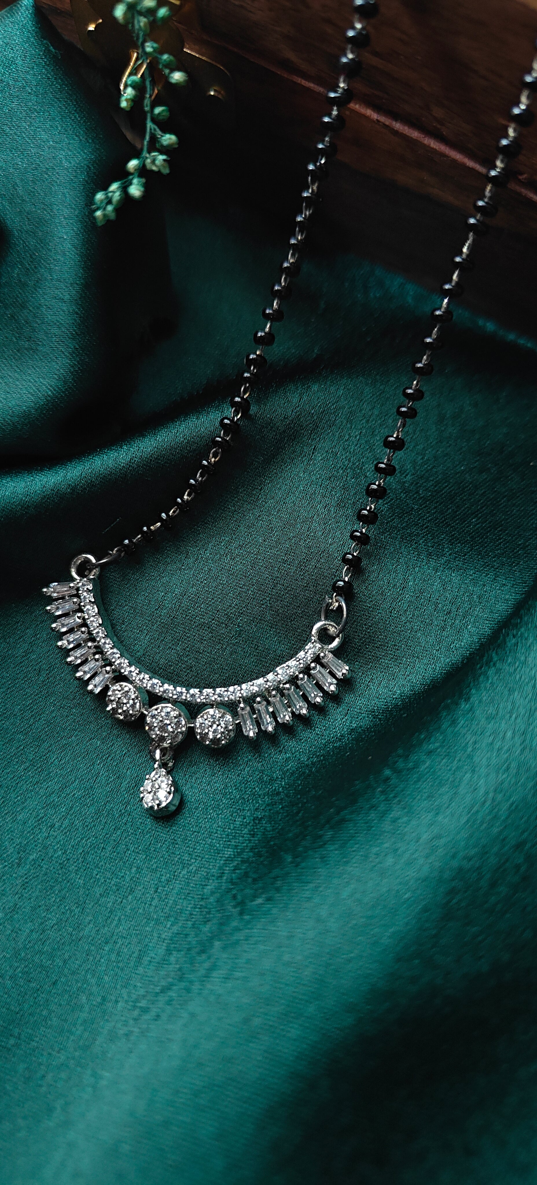 American Diamond Mangalsutra Necklace Set