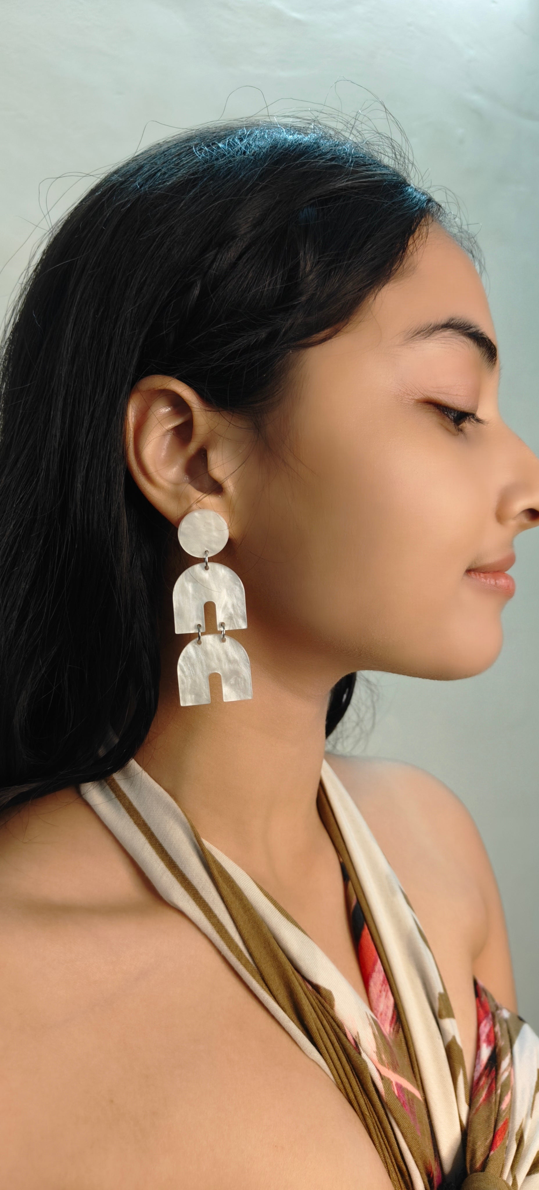 White Raisin Dangler Earrings