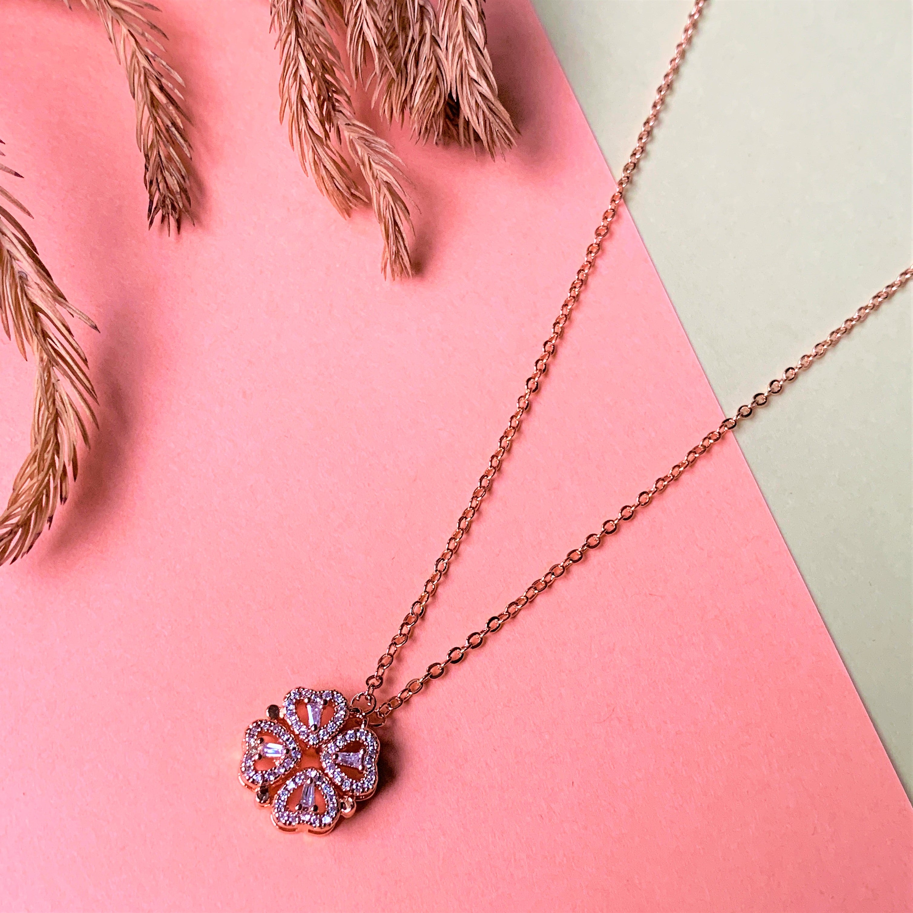 Rose Gold Plated American Diamond Pendant
