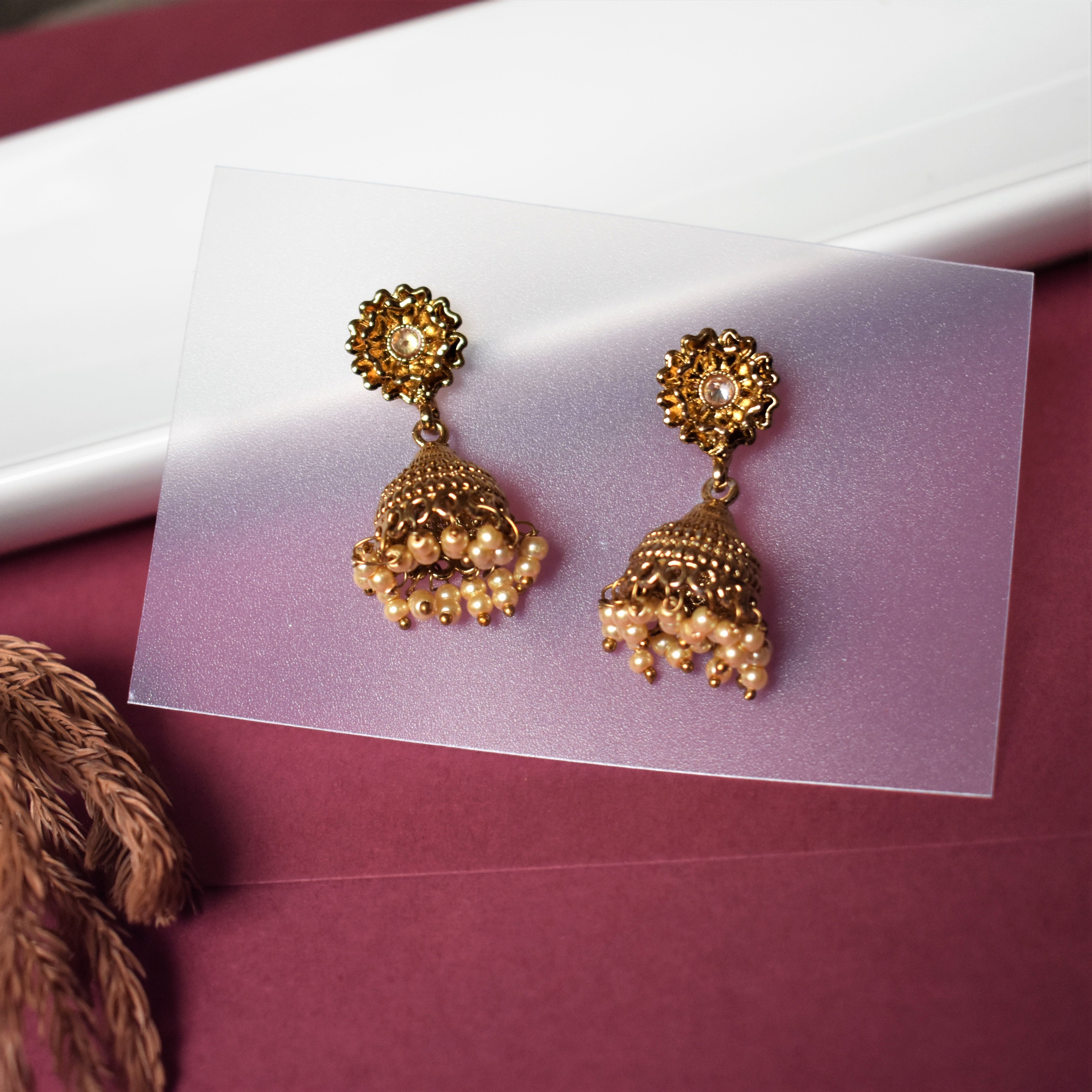 GOLD PLATED METALLIC JHUMKI