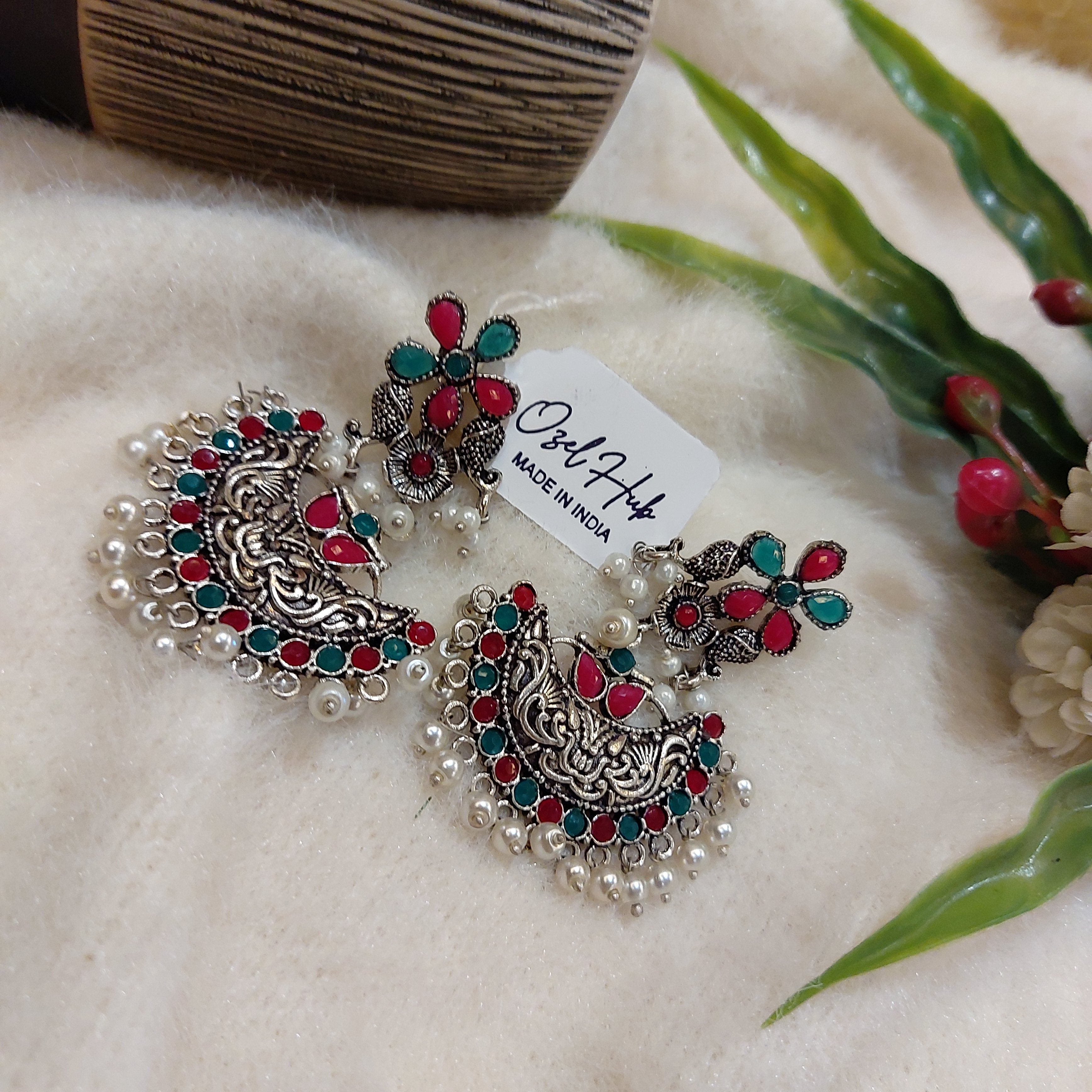 OXIDISED SILVER EARRING