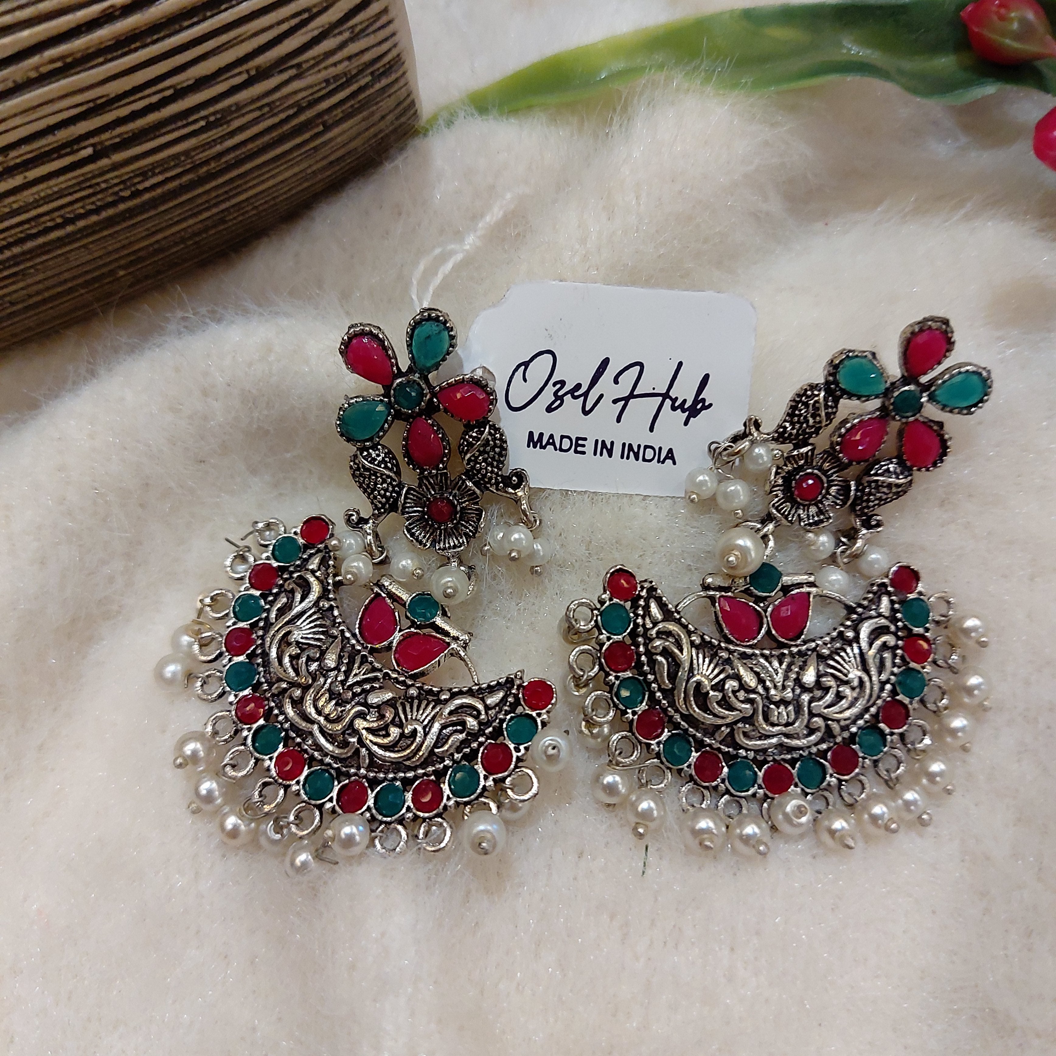 OXIDISED SILVER EARRING