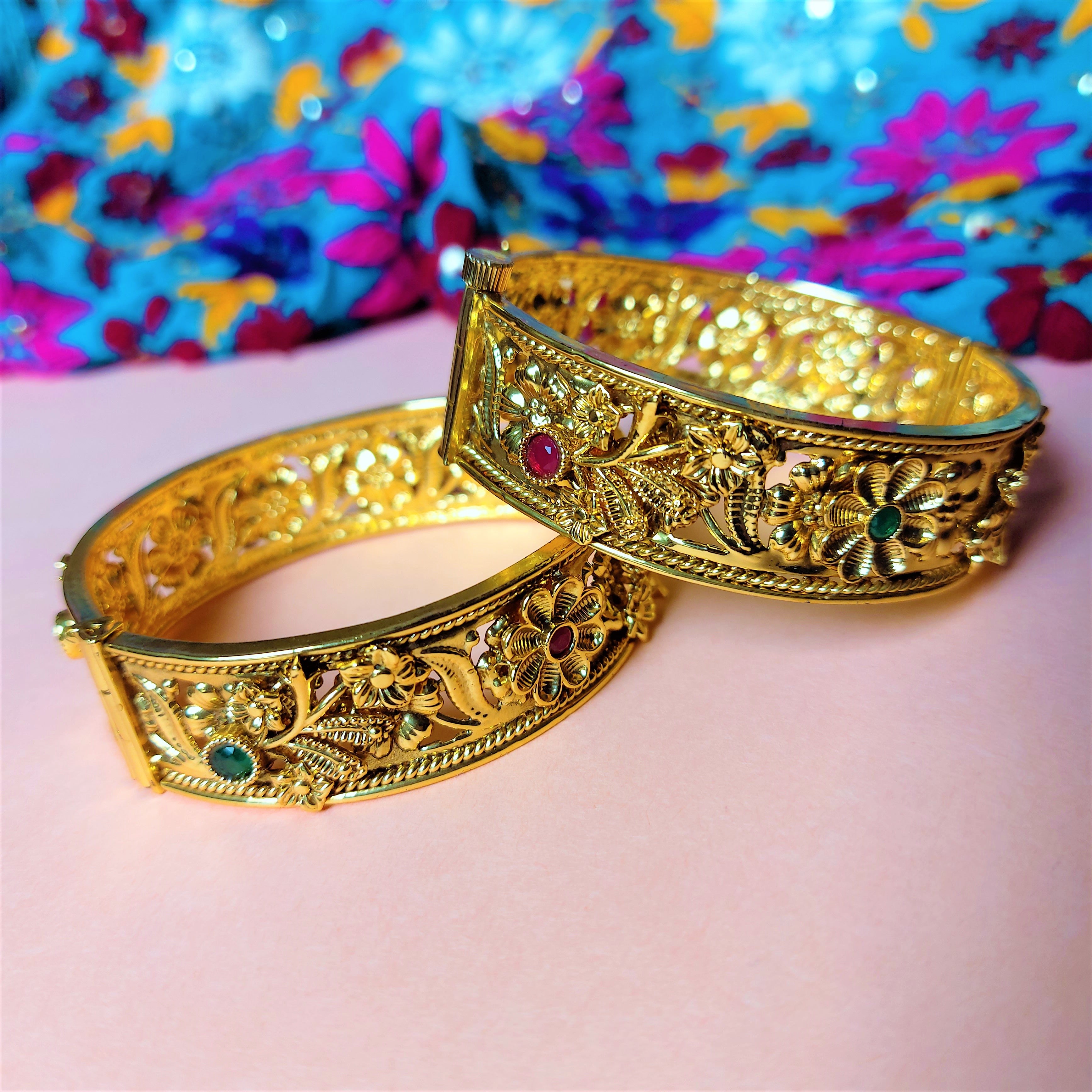 KUNDAN GOLD PLATED OPENABLE BANGLE
