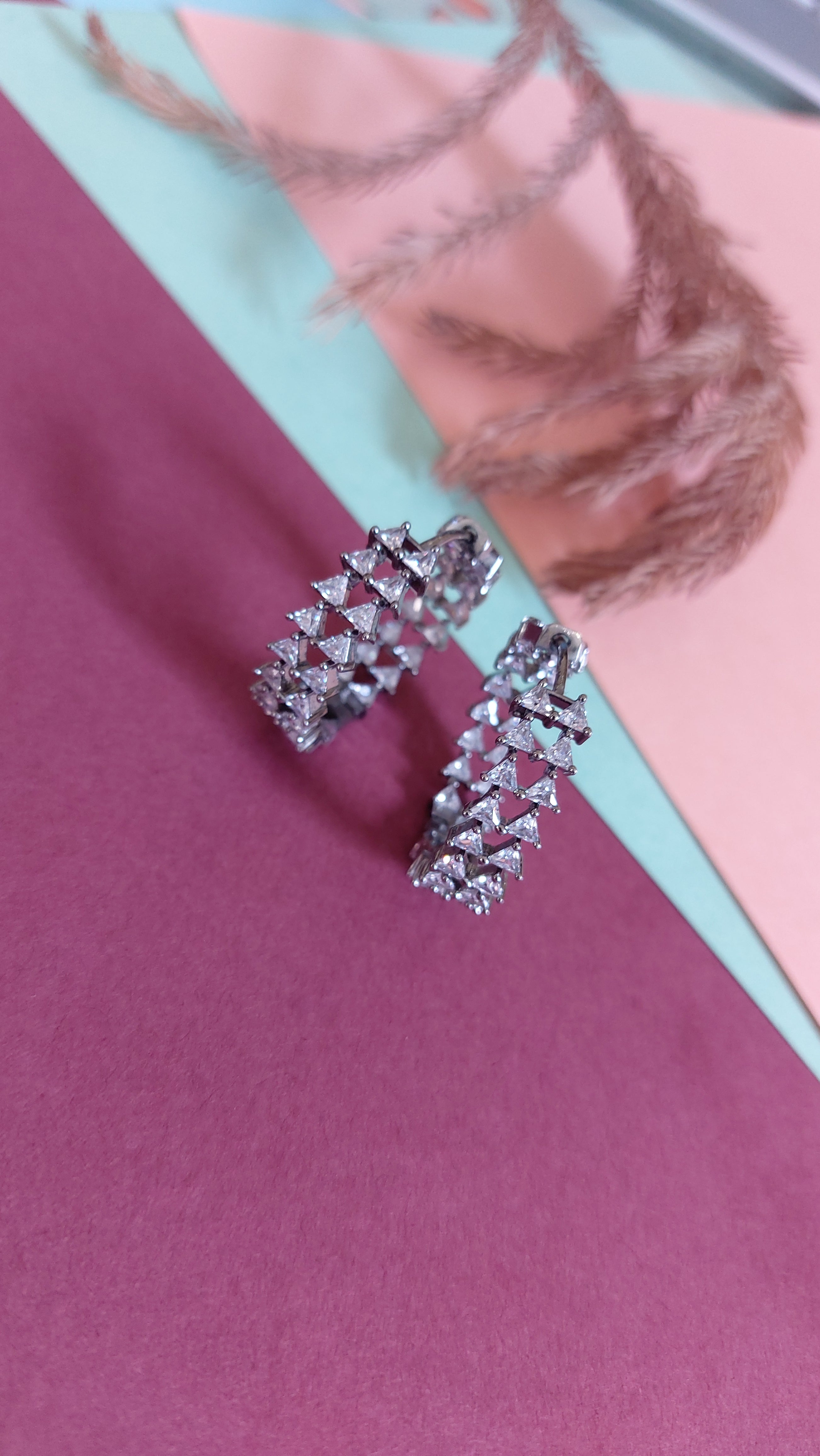 AMERICAN DIAMOND HOOP EARRINGS