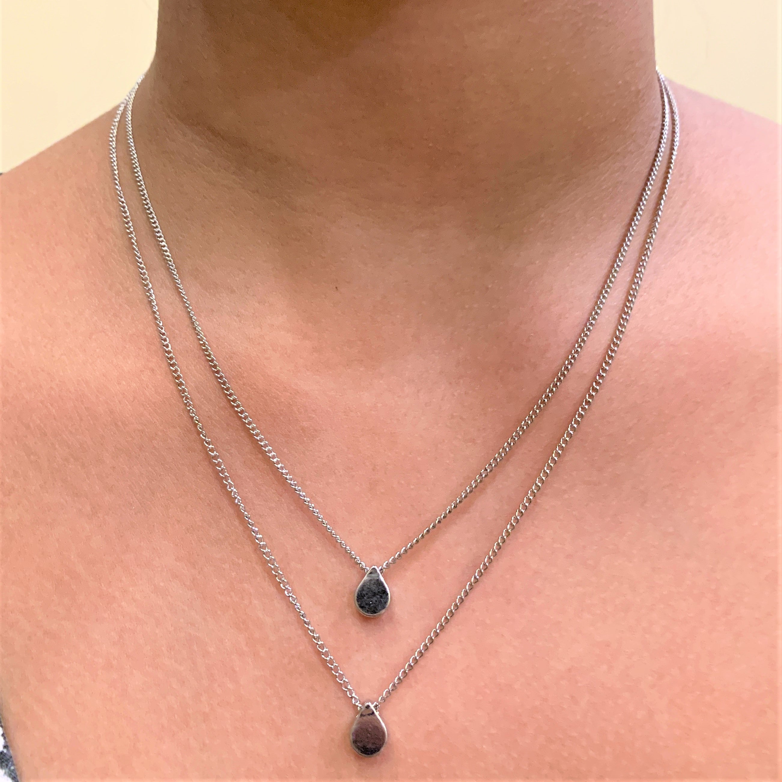 Silver Plated Double Layered Charm Pendant