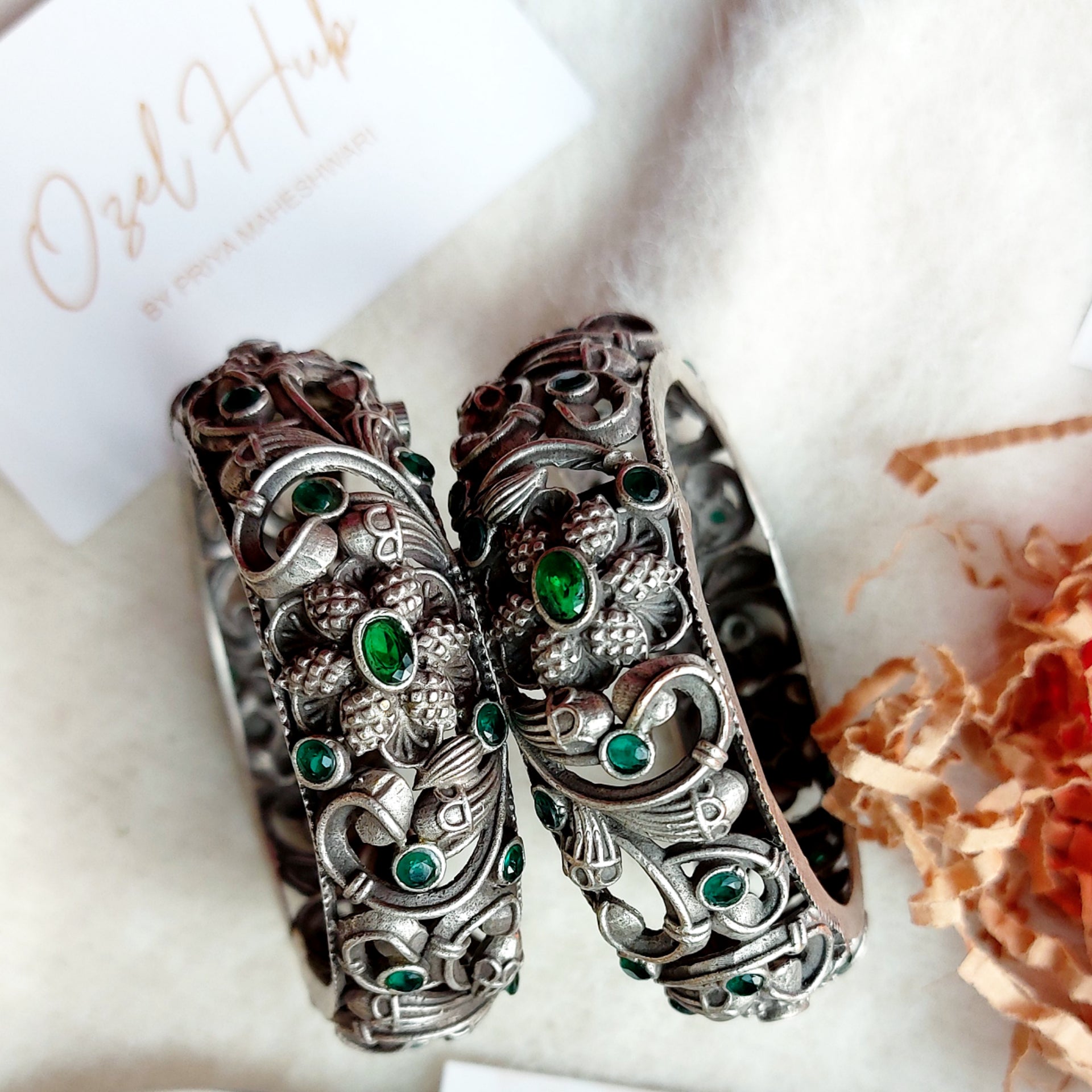 OXIDISED SILVER KADA SET