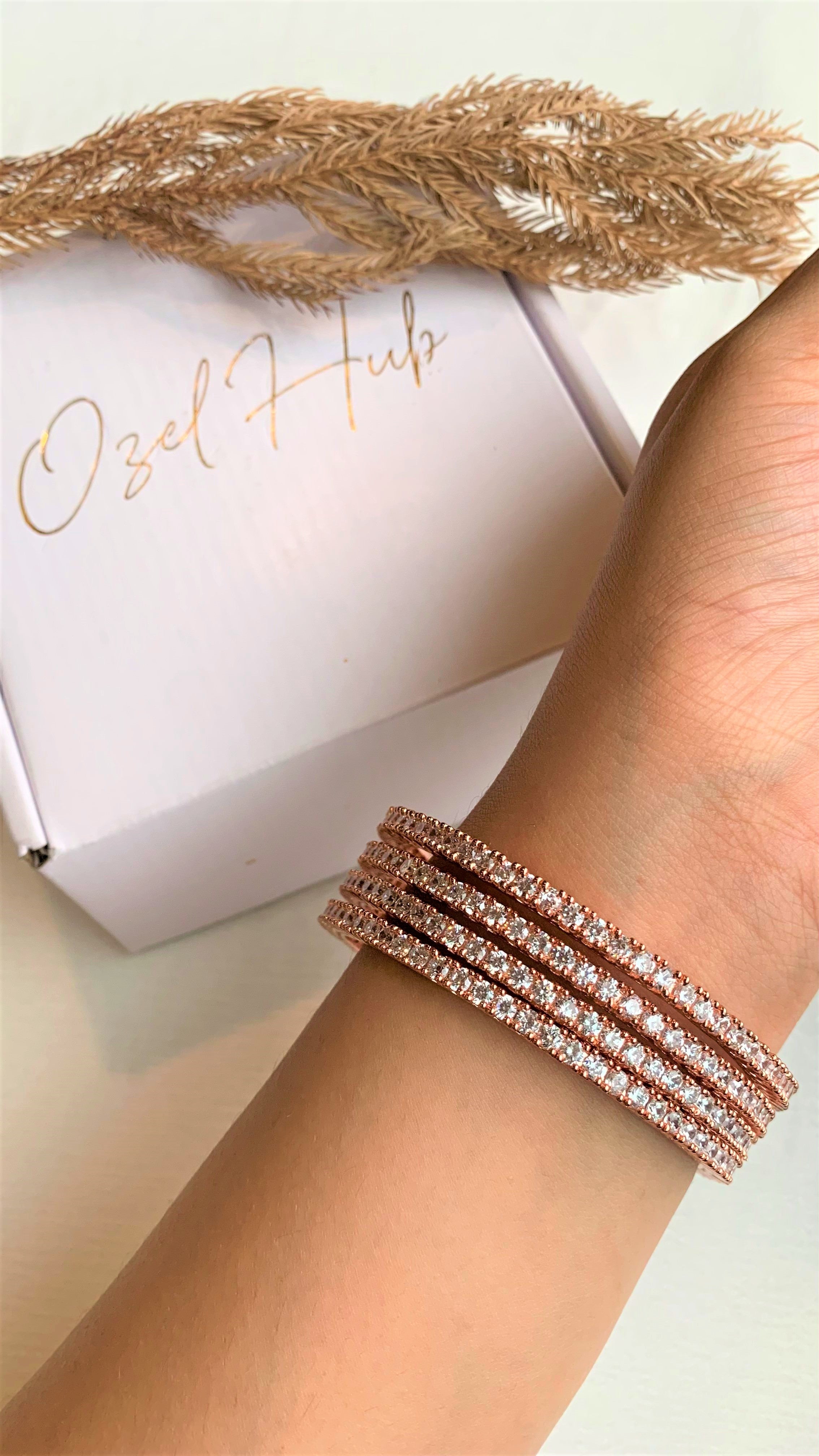 ZIVA AMERICAN DIAMOND BANGLES SET OF 4