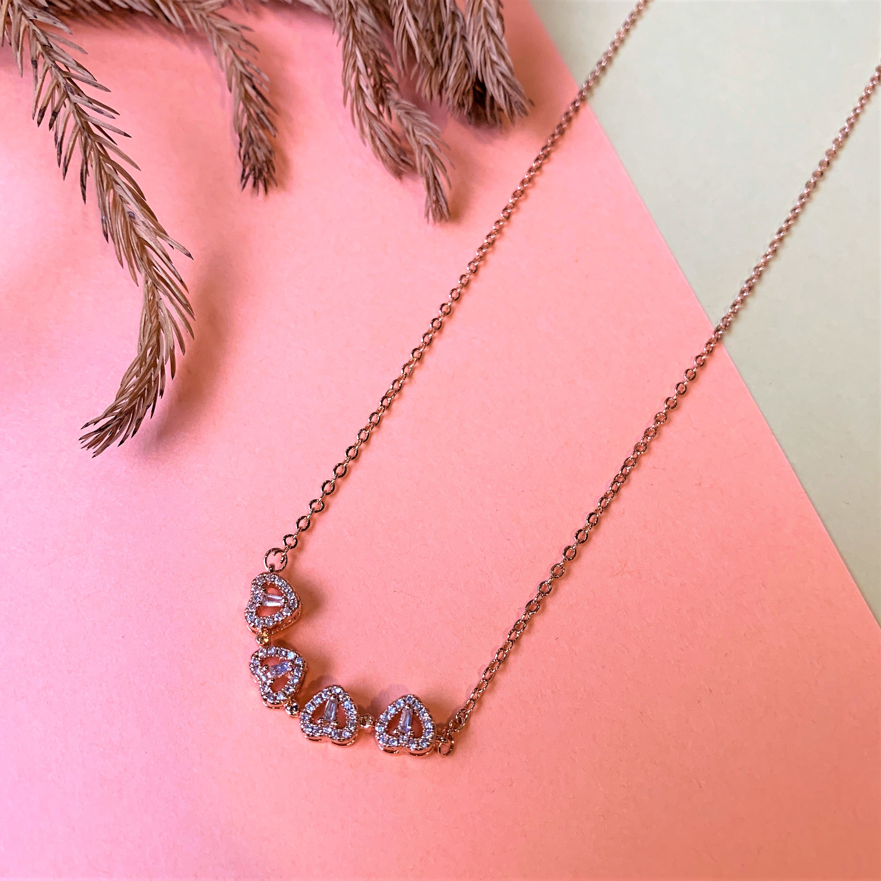 Rose Gold Plated American Diamond Pendant