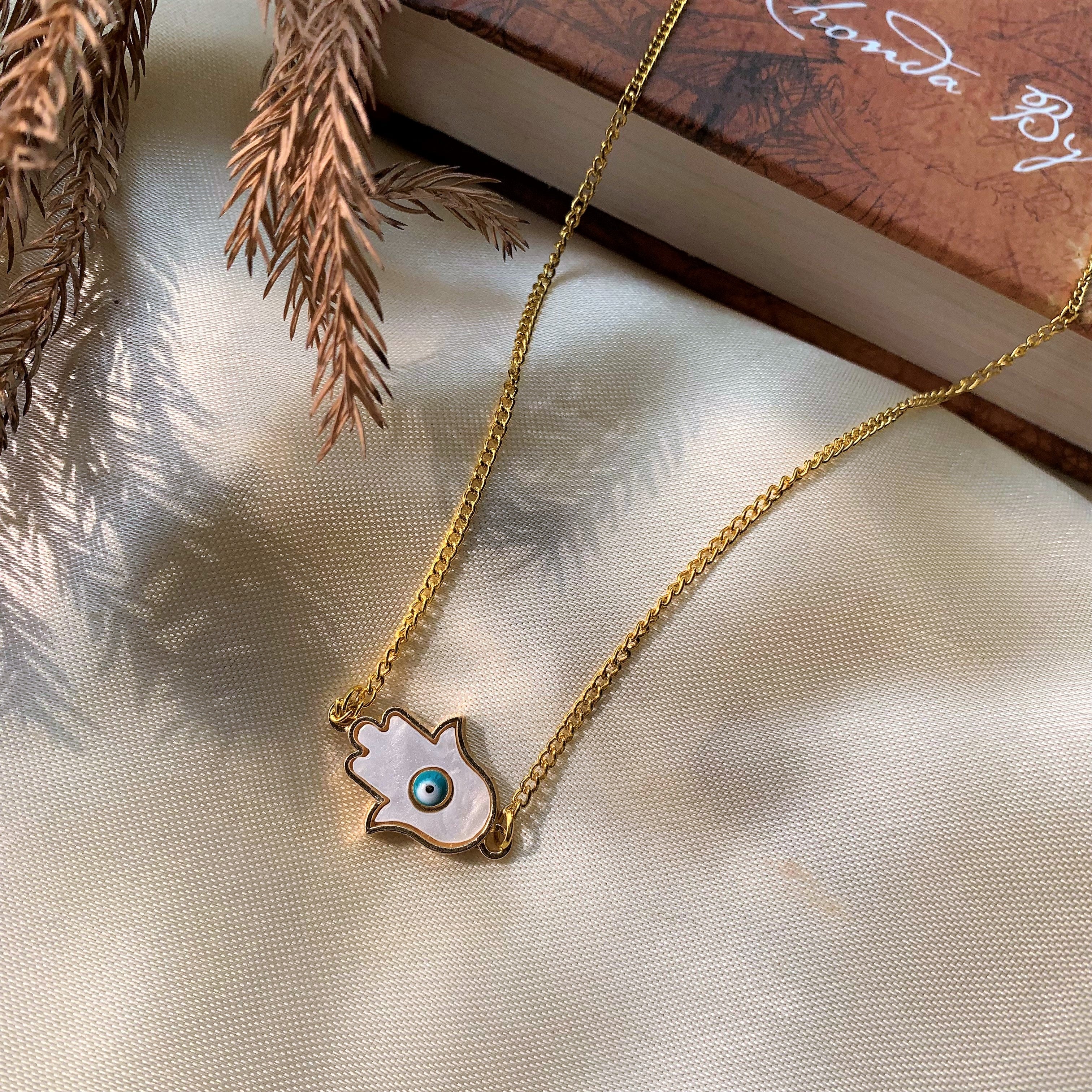 Hamsa Hand and Evil Eye Pendant