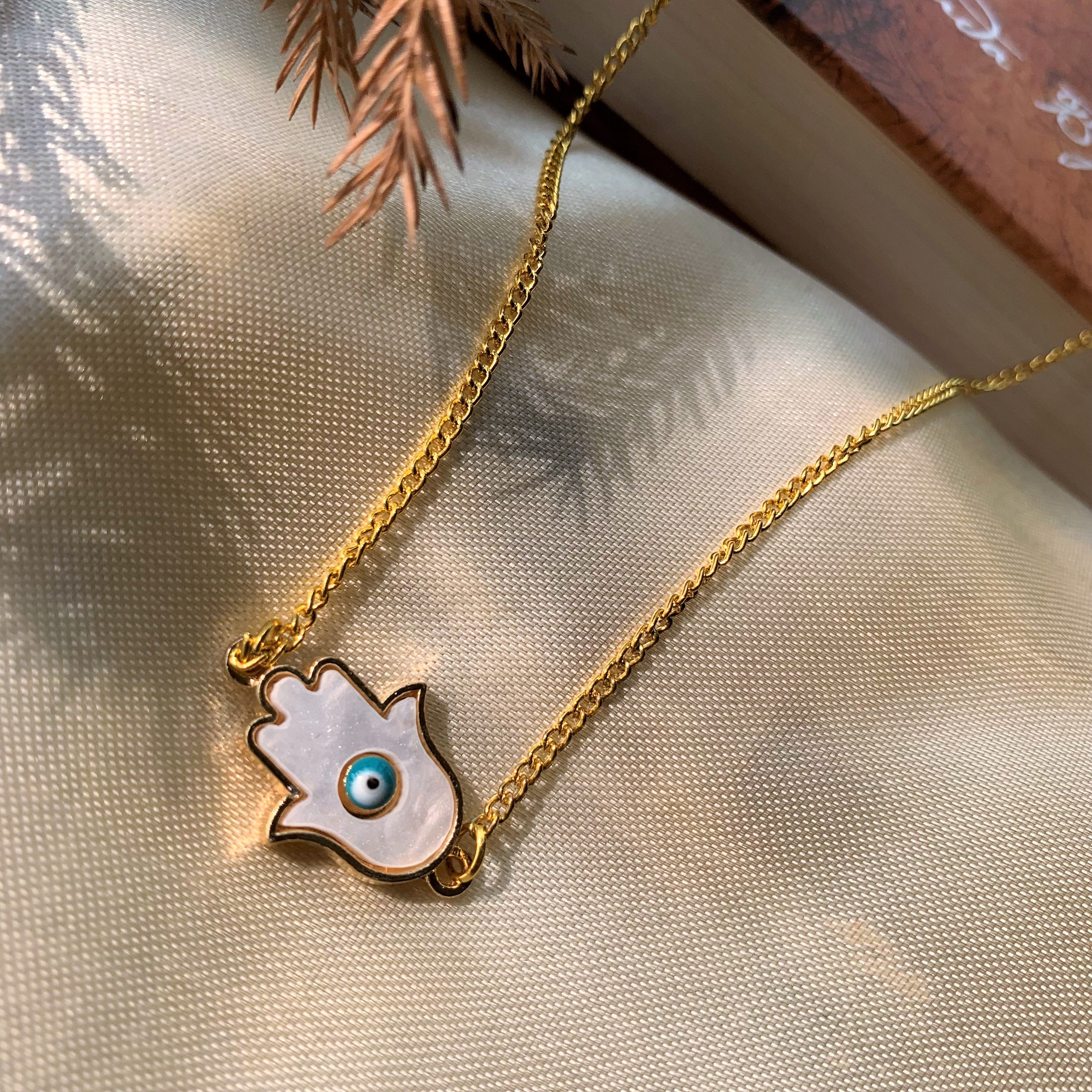 Hamsa Hand and Evil Eye Pendant