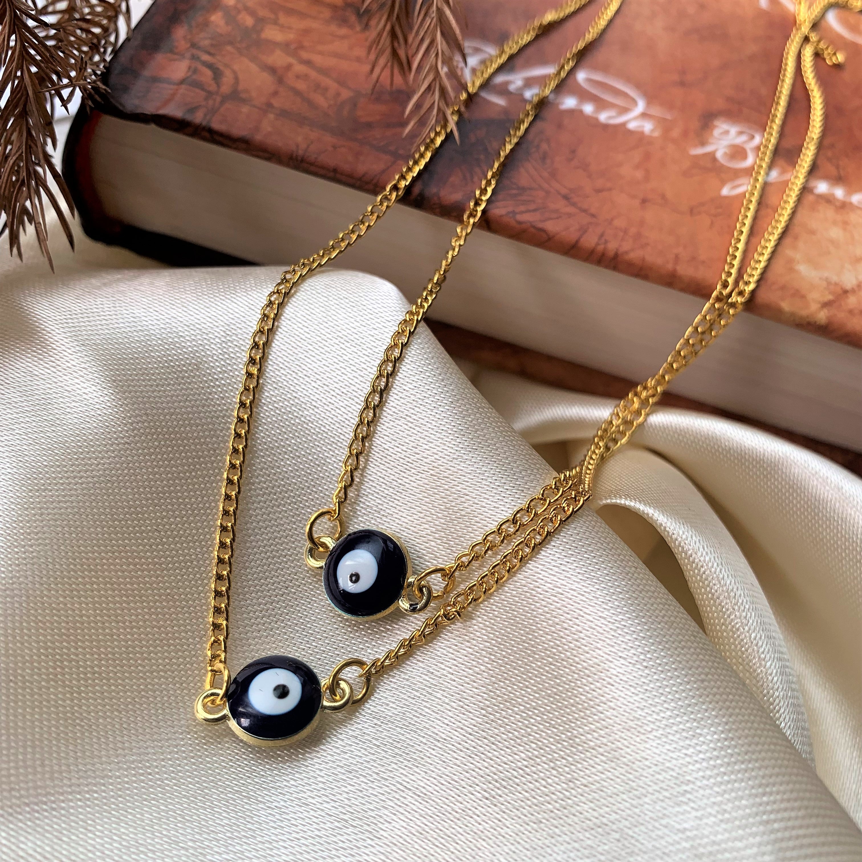 Evil Eye Double Layered Chain Pendant