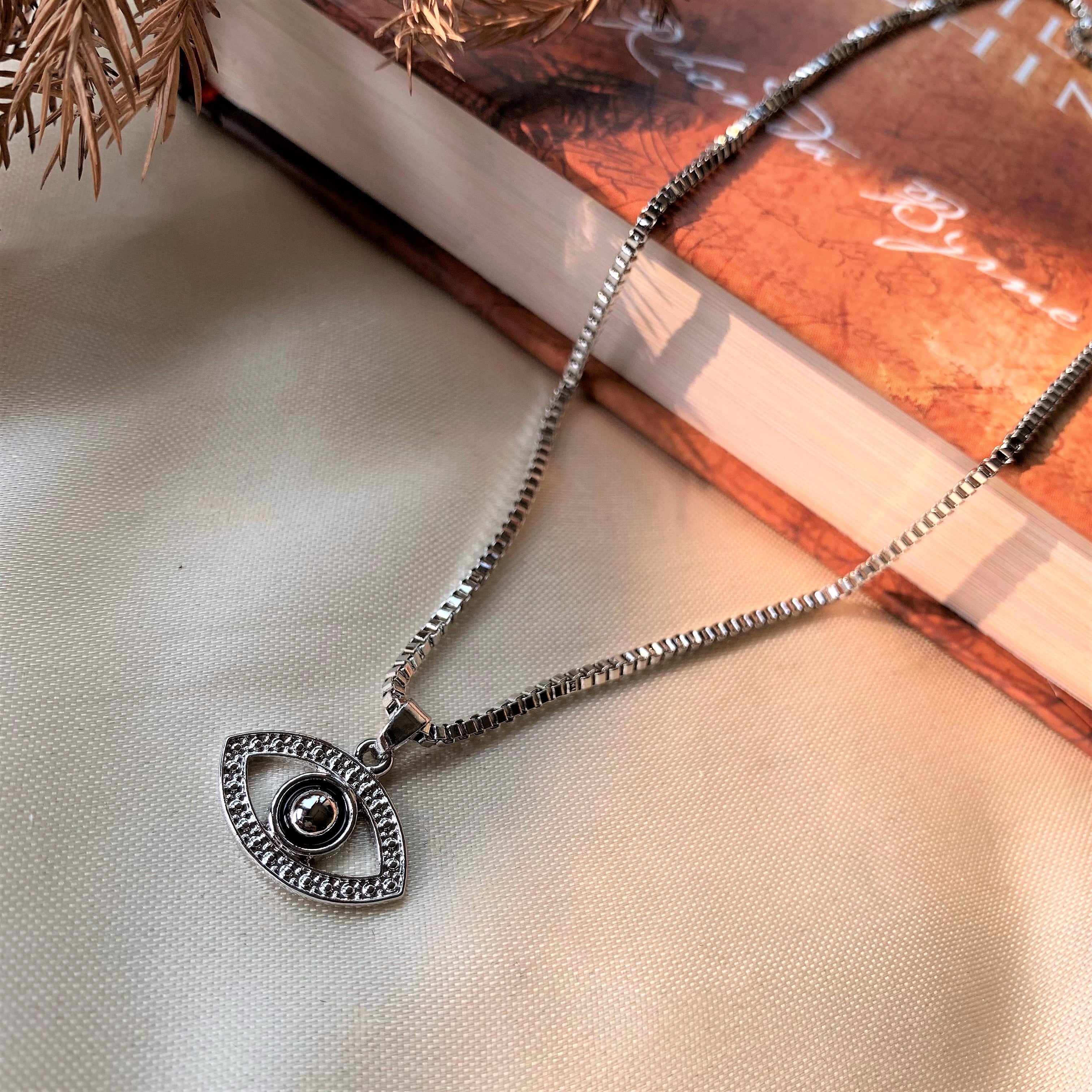 Silver Plated Evil Eye Pendant