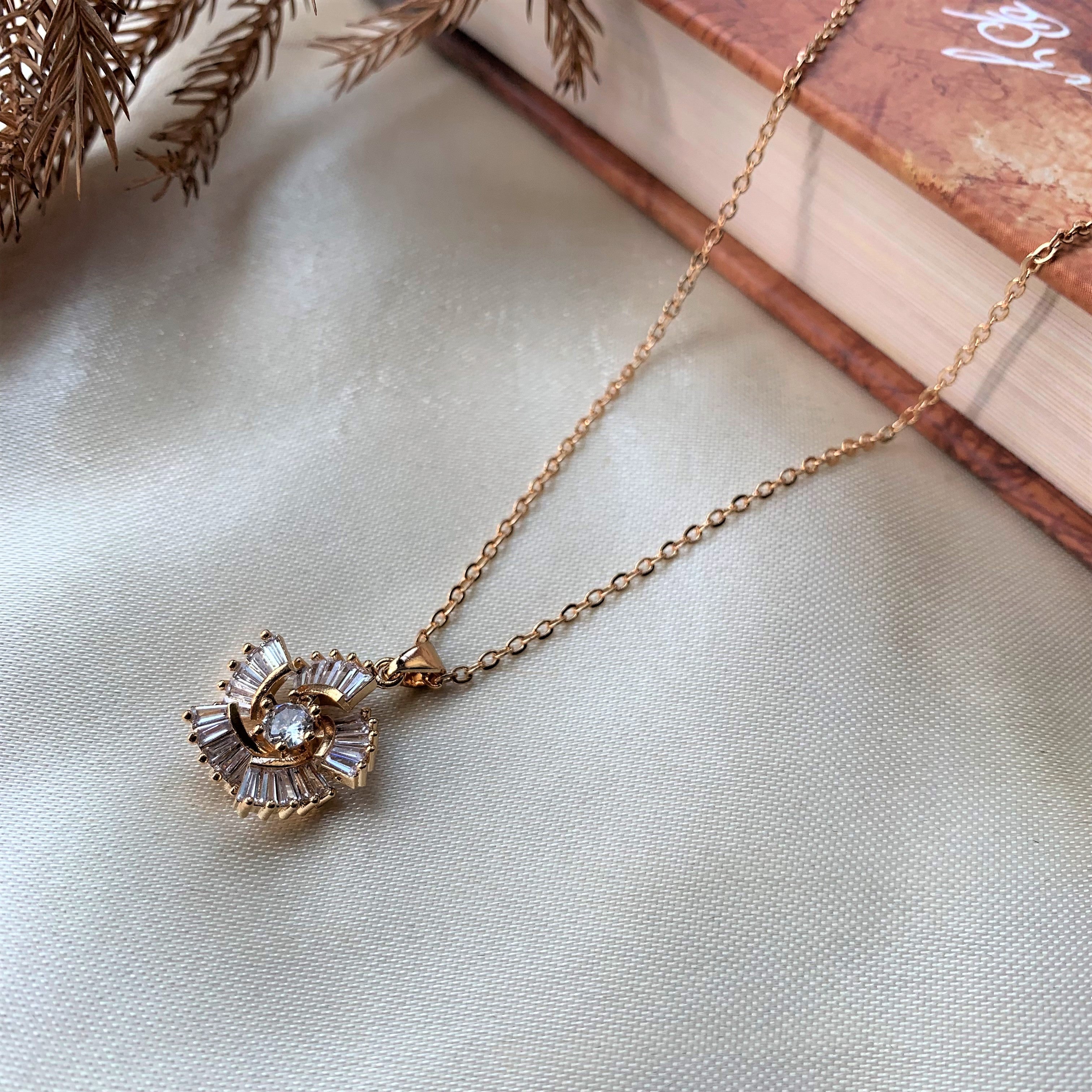 Gold Plated American Diamond Pendant