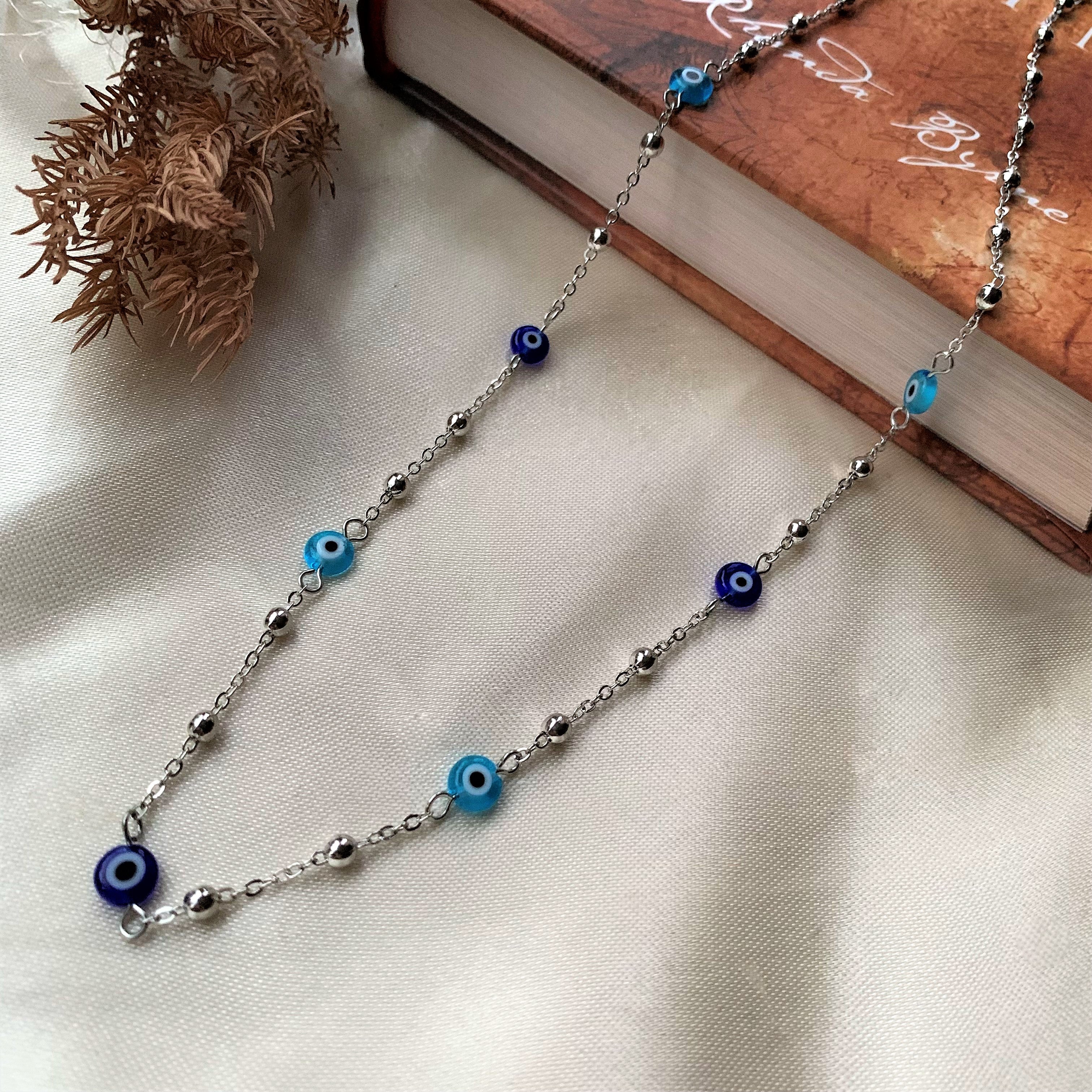 Silver Plated Evil Eye Chain