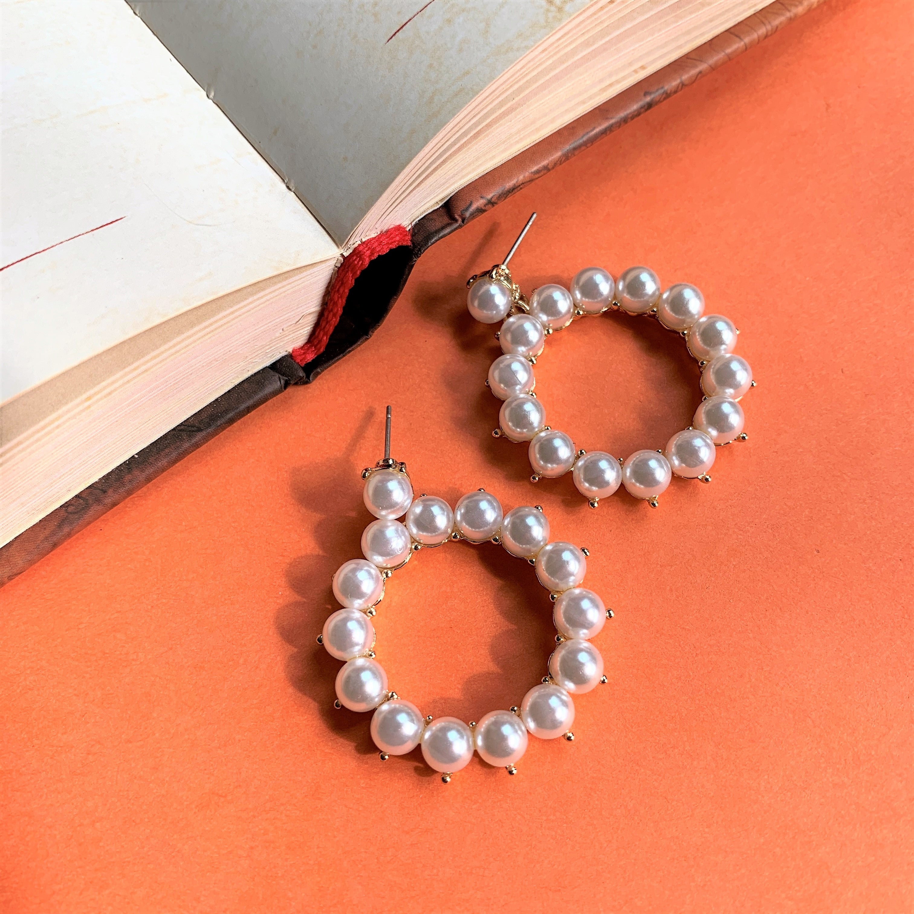 Gold Plated Pearl Round Dangler Earring