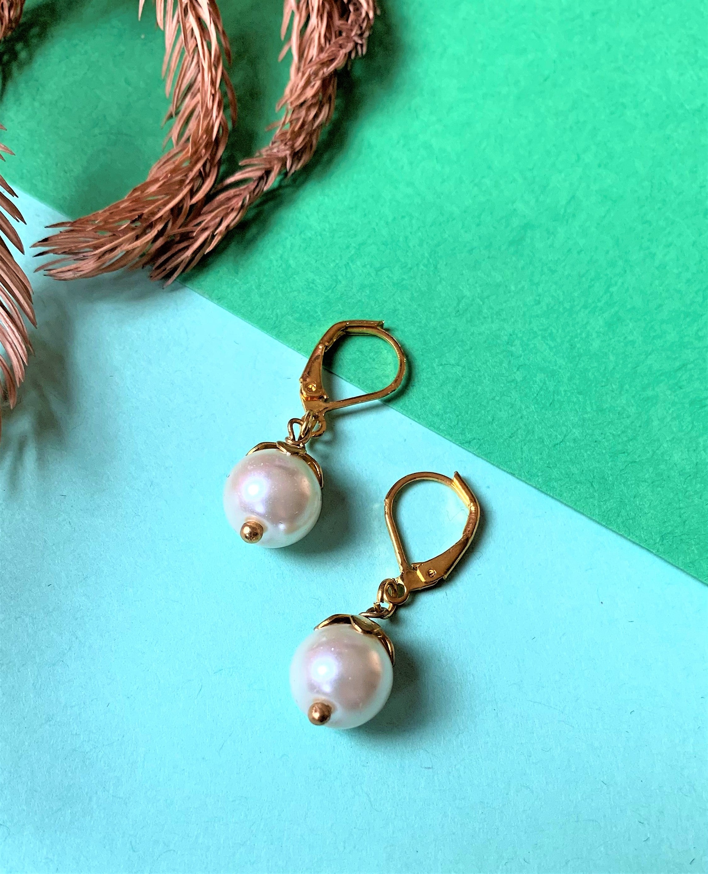 Pearl Drops Earring with Ear Clicks