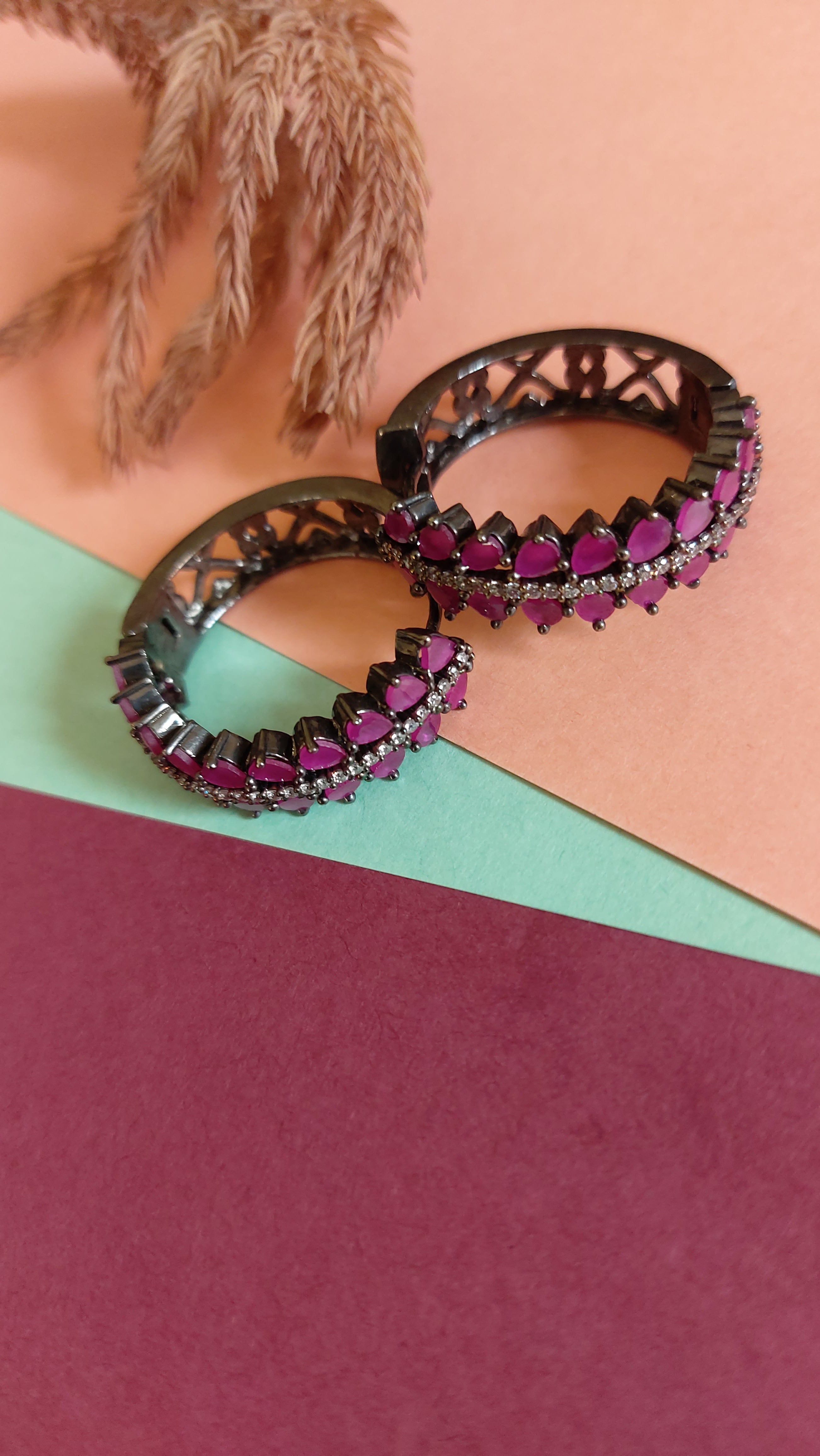 AMERICAN DIAMOND HOOP EARRINGS