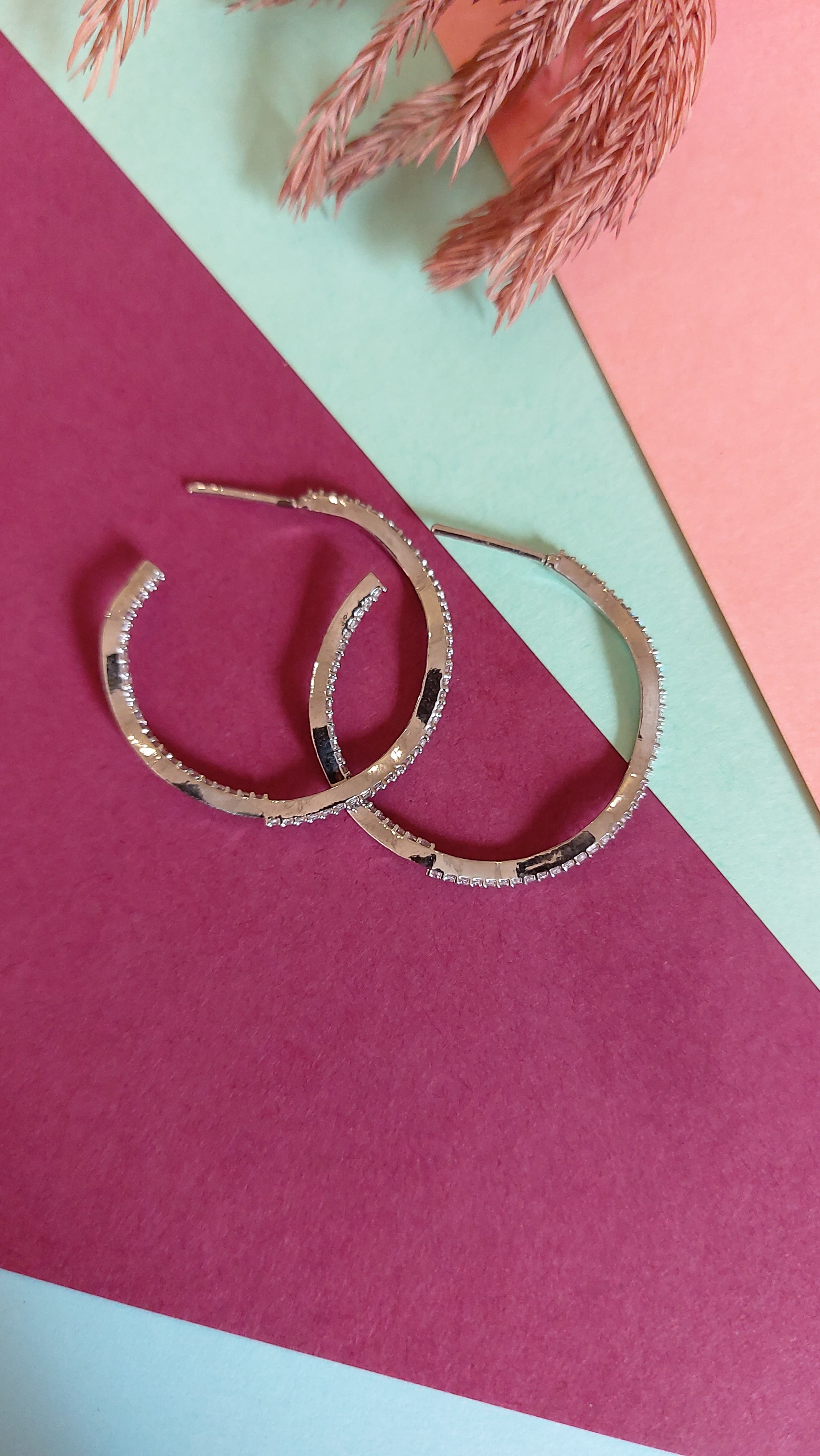 AMERICAN DIAMOND HOOP EARRINGS
