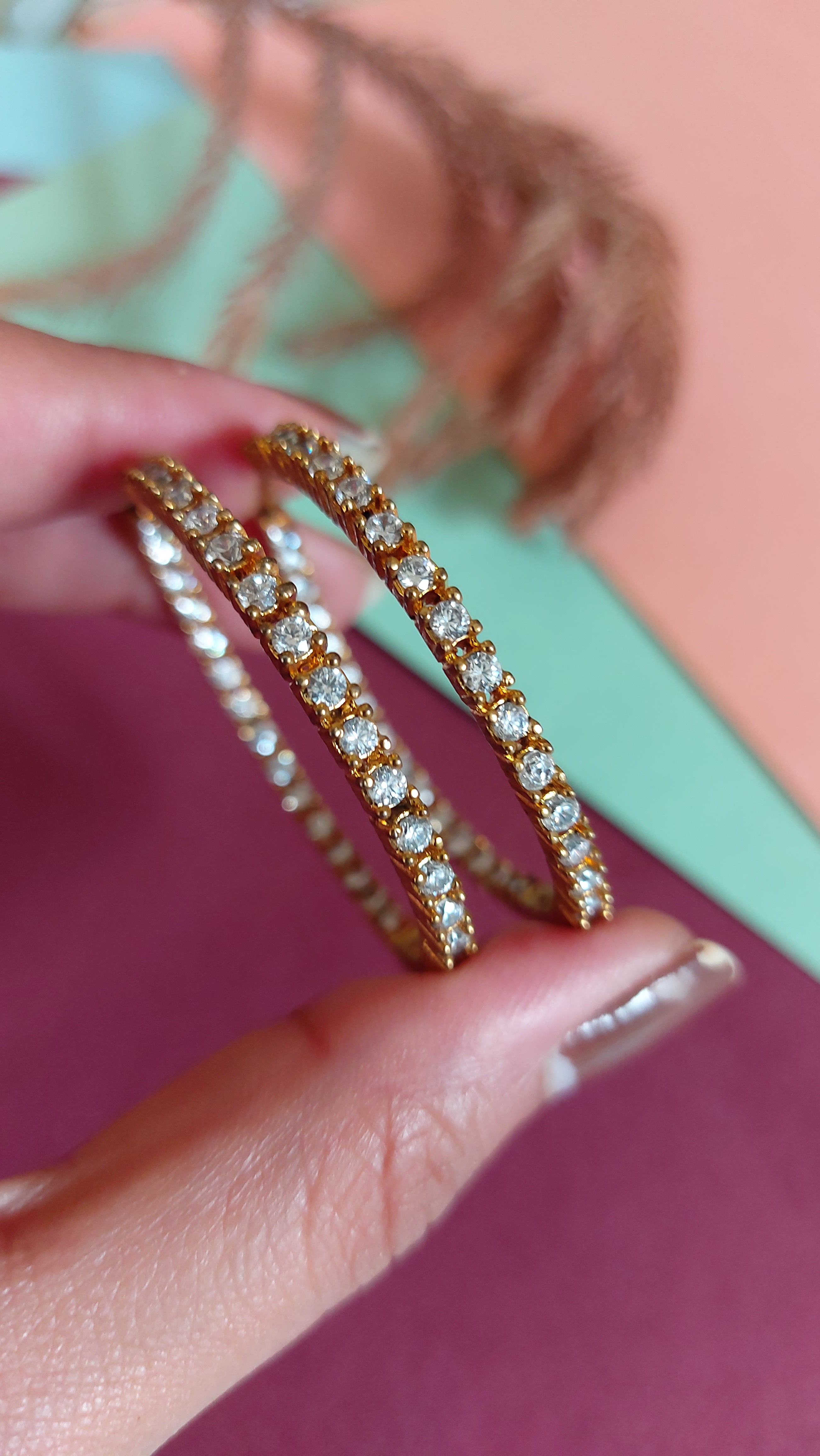 AMERICAN DIAMOND HOOP EARRINGS