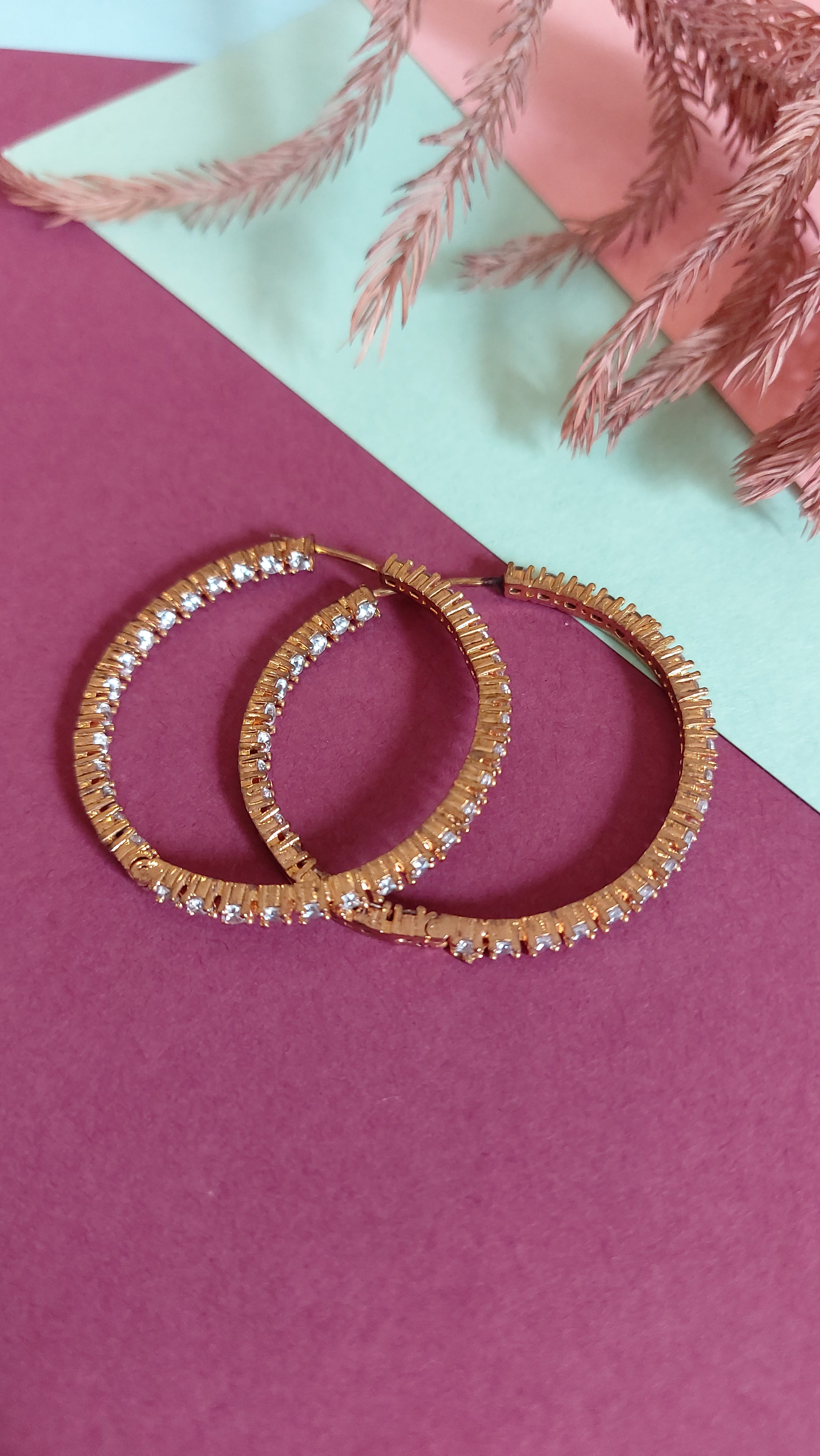 AMERICAN DIAMOND HOOP EARRINGS