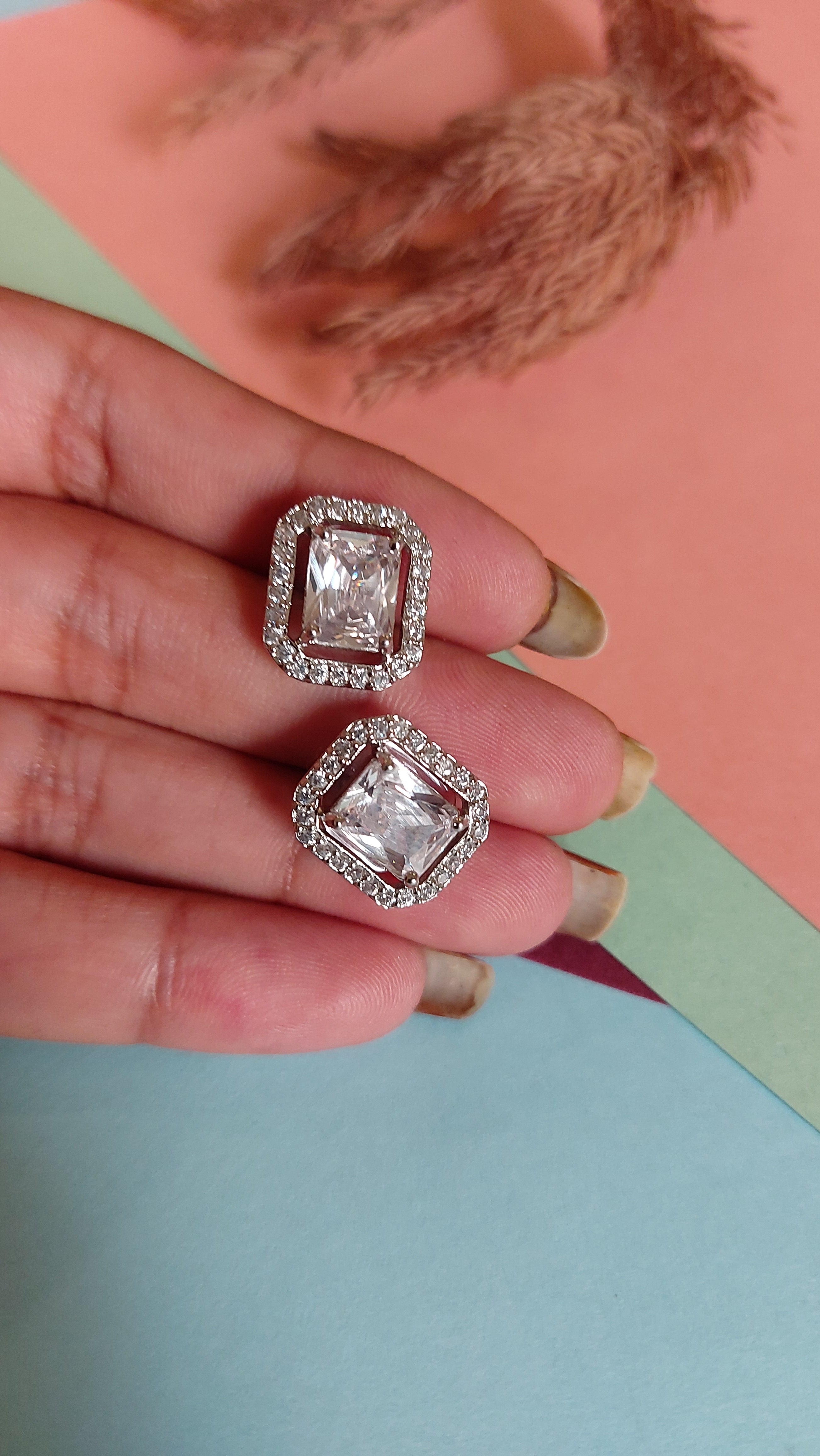 AMERICAN DIAMOND SOLITAIRE EAR STUDS