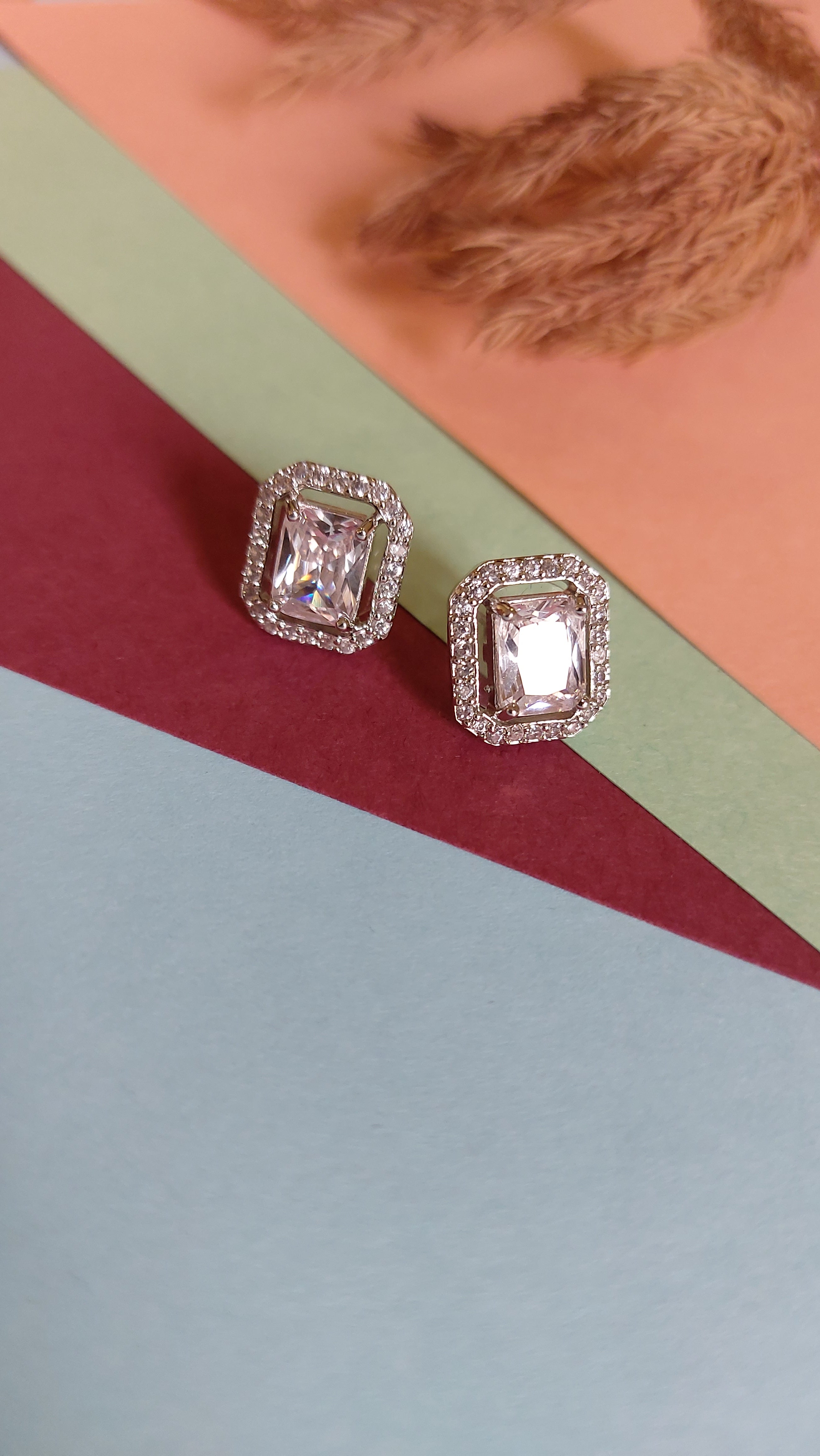 AMERICAN DIAMOND SOLITAIRE EAR STUDS