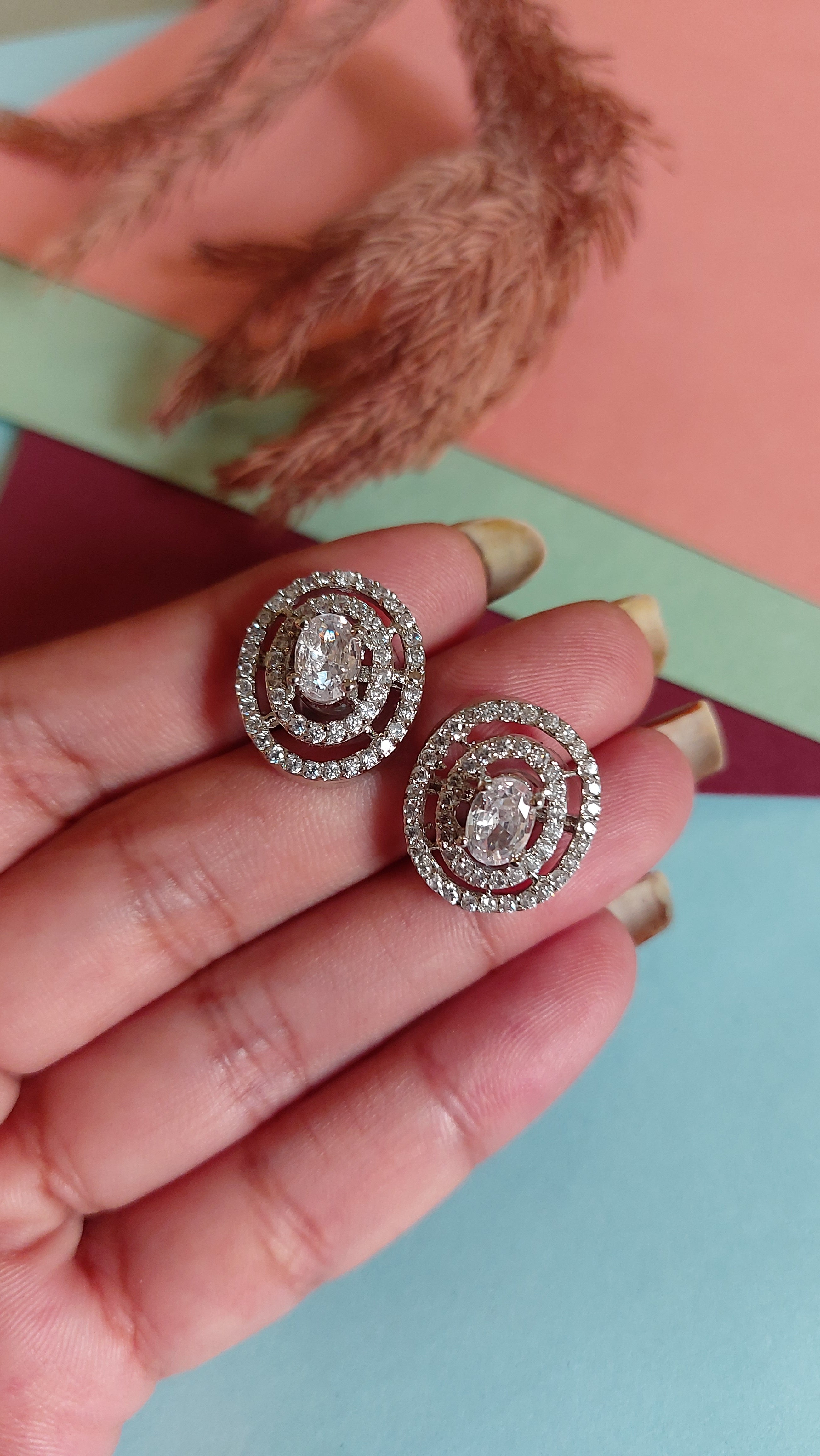 AMERICAN DIAMOND EAR STUDS