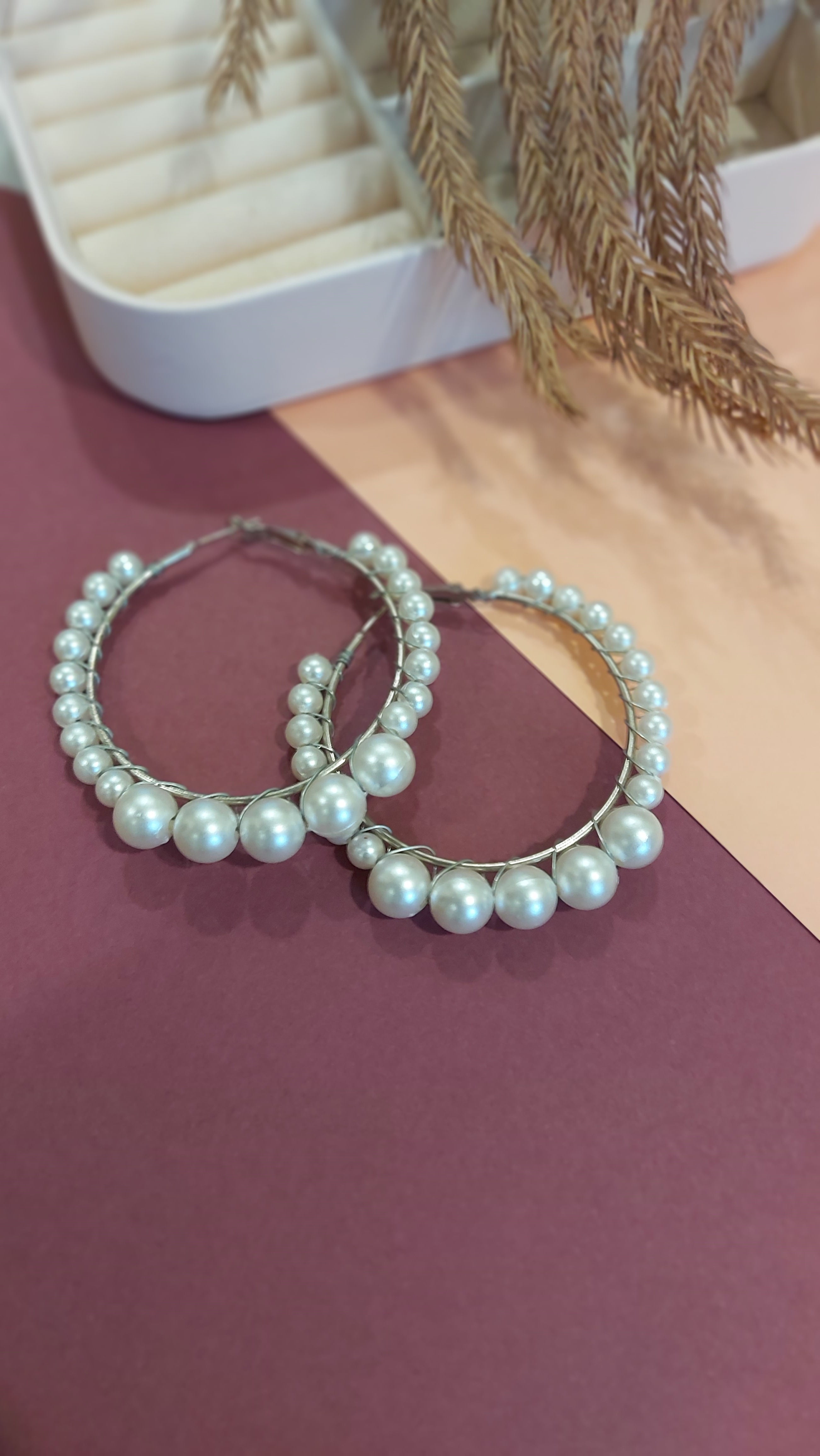 PEARL HOOP EARRING
