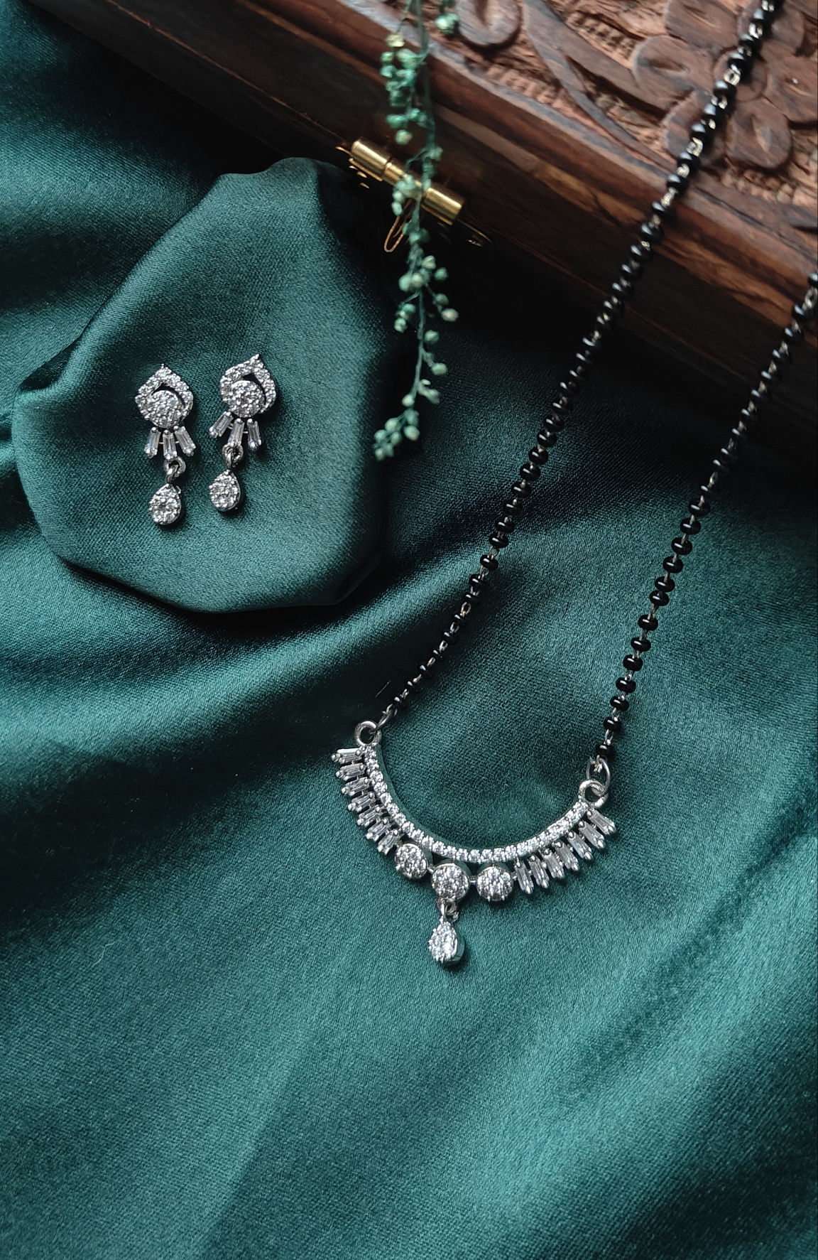 American Diamond Mangalsutra Necklace Set