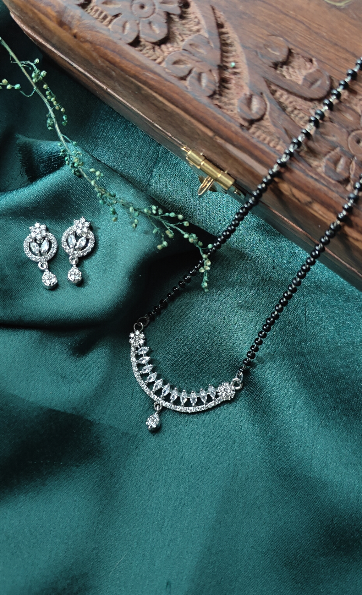 American Diamond Mangalsutra Necklace Set