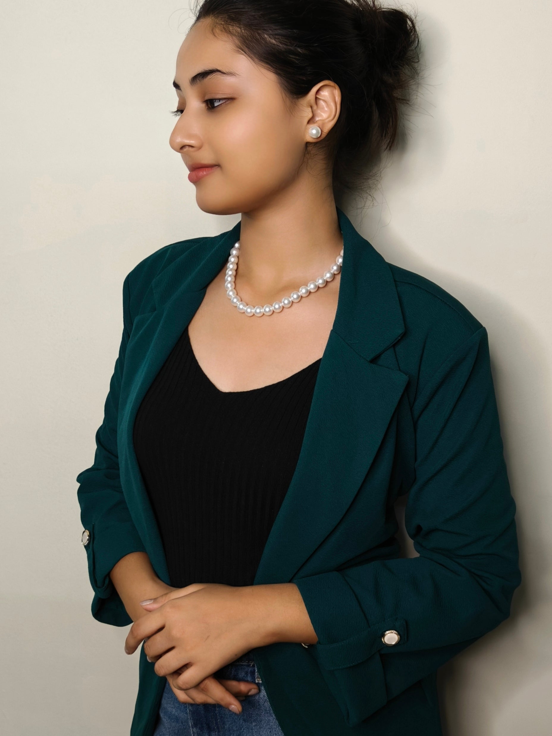 Pearl Necklace Set With Magnetic Lock