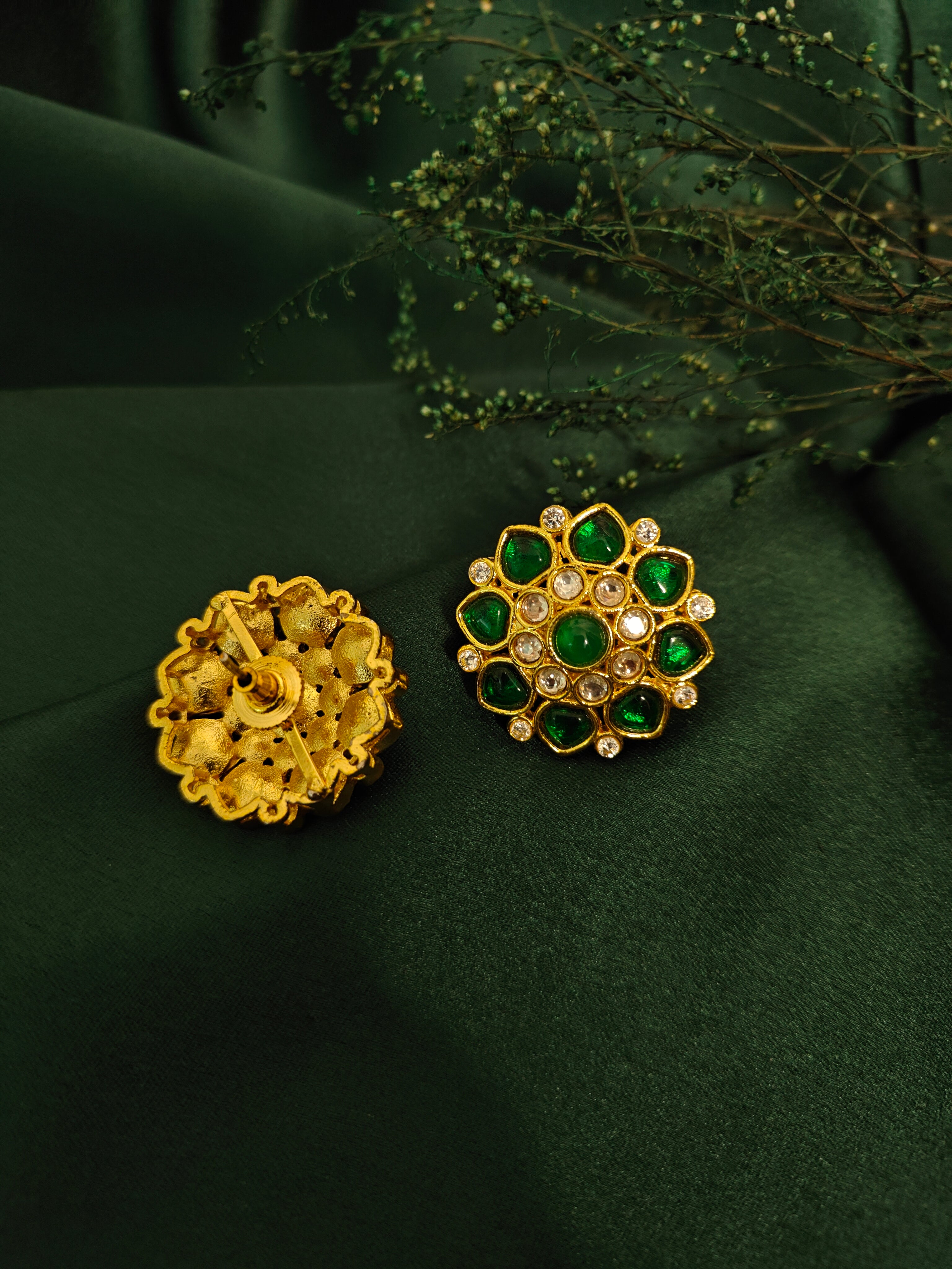 KUNDAN POLKI STUD EARRING