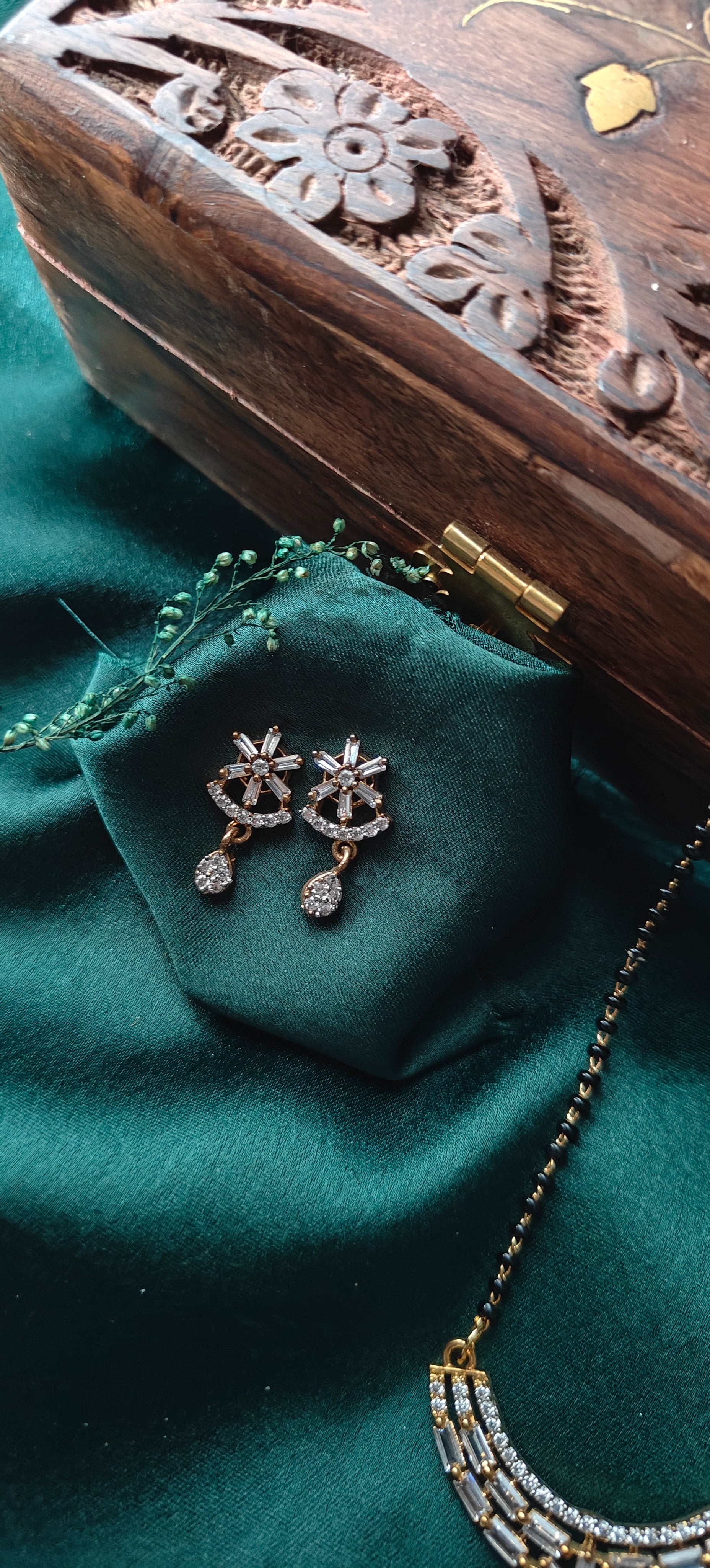 American Diamond Mangalsutra Necklace Set