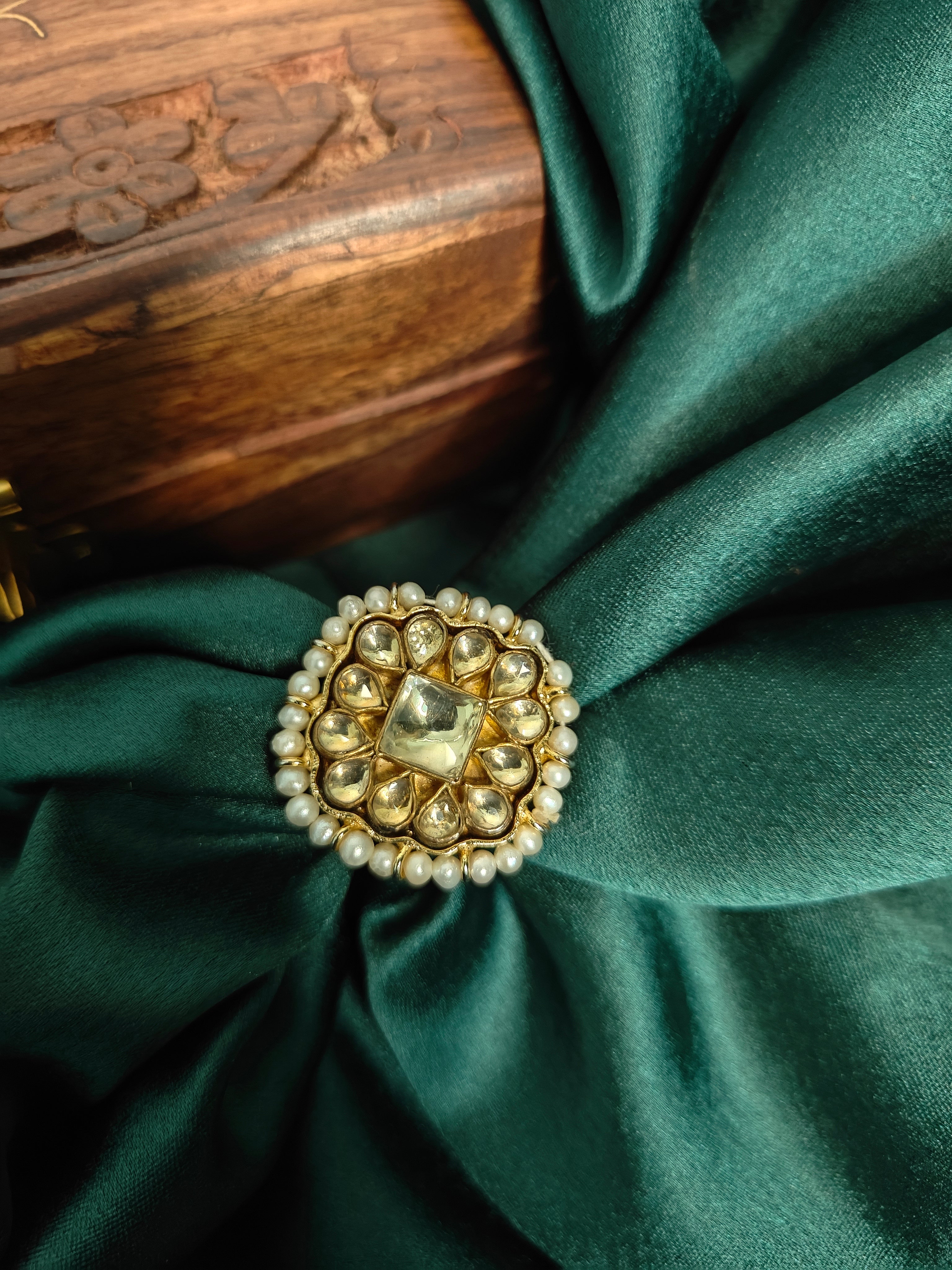 Kundan Statement Adjustable Ring