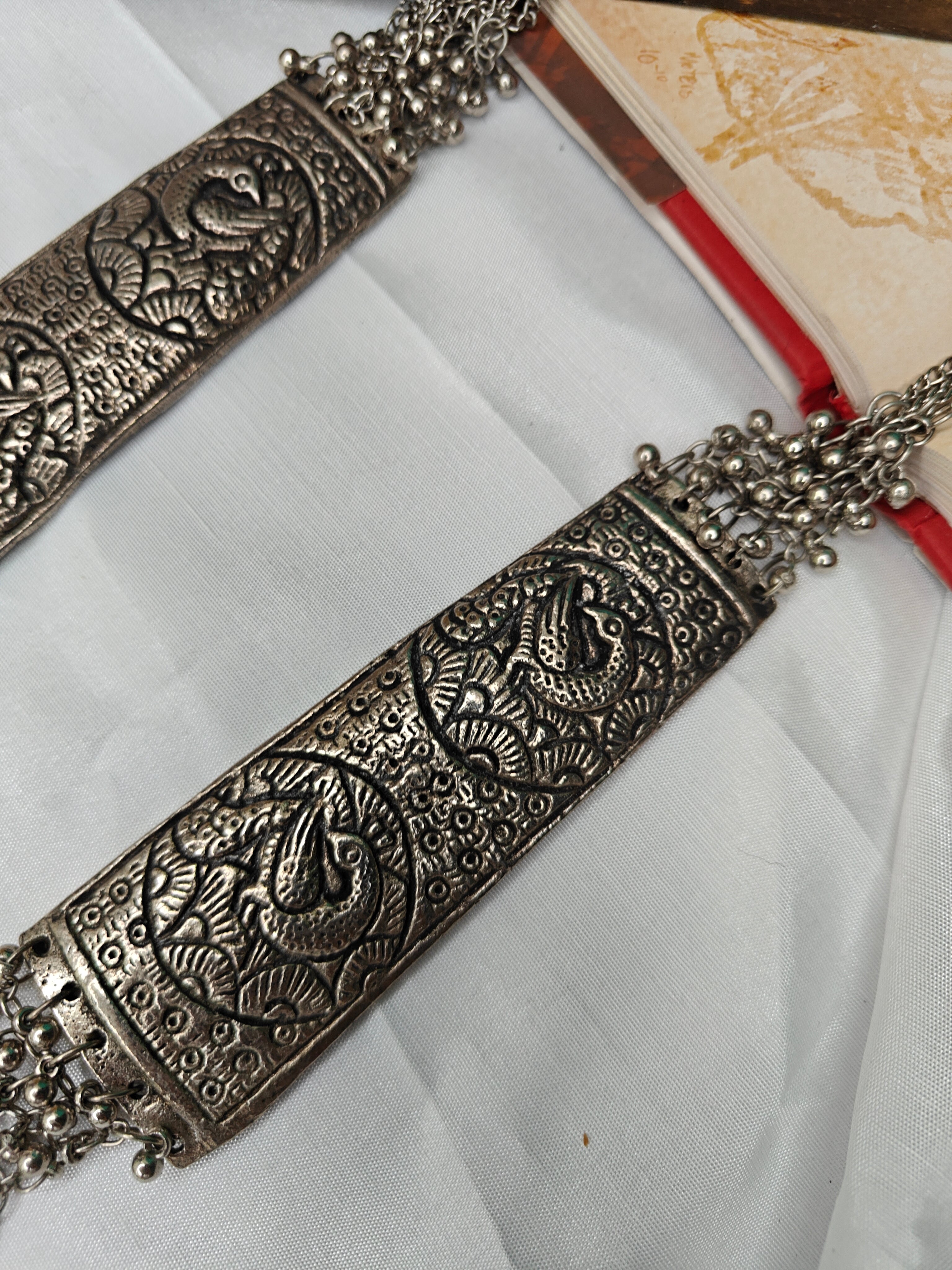 Oxidised Silver Long Necklace