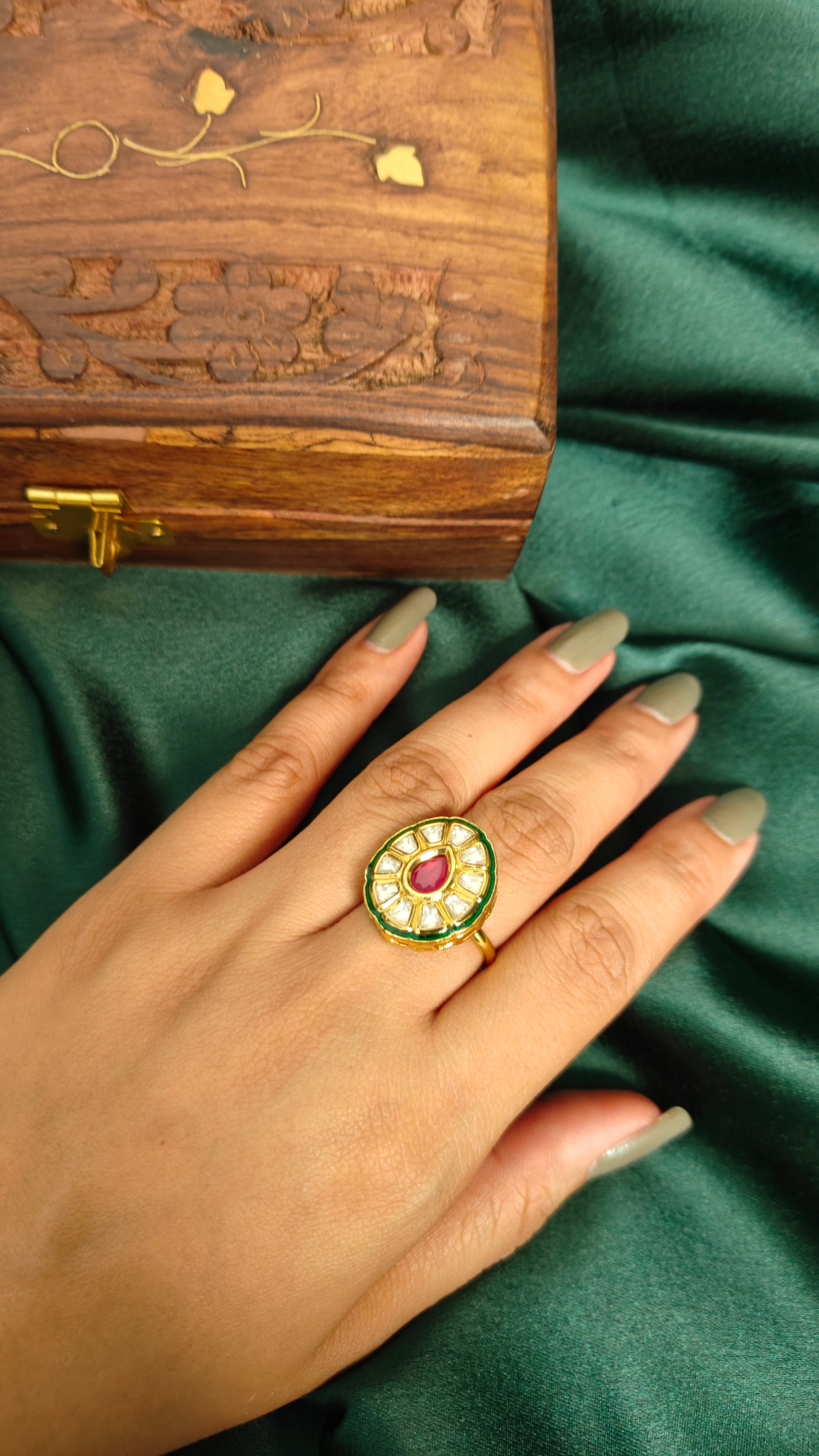 Kundan Statement Adjustable Ring