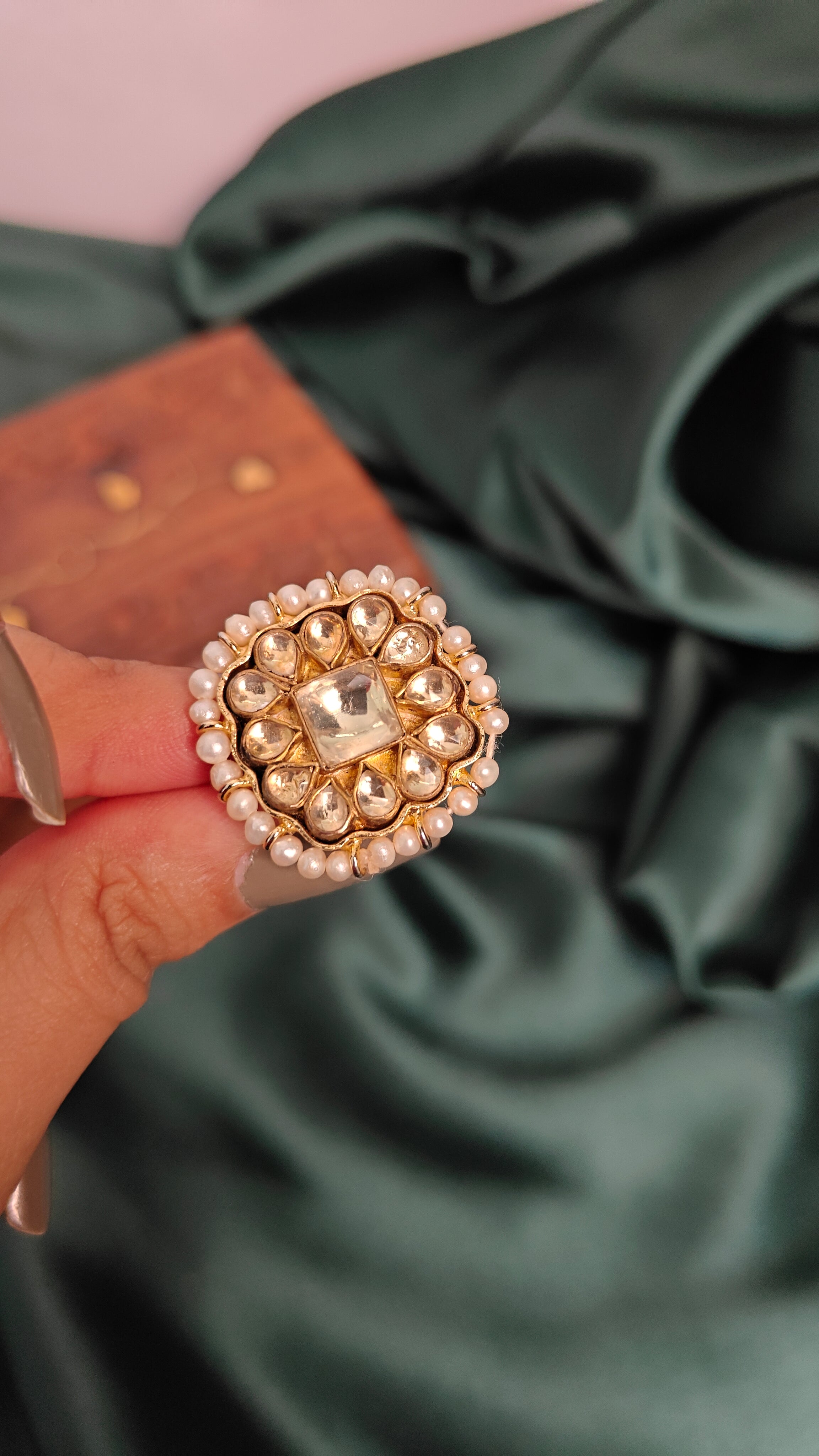 Kundan Statement Adjustable Ring