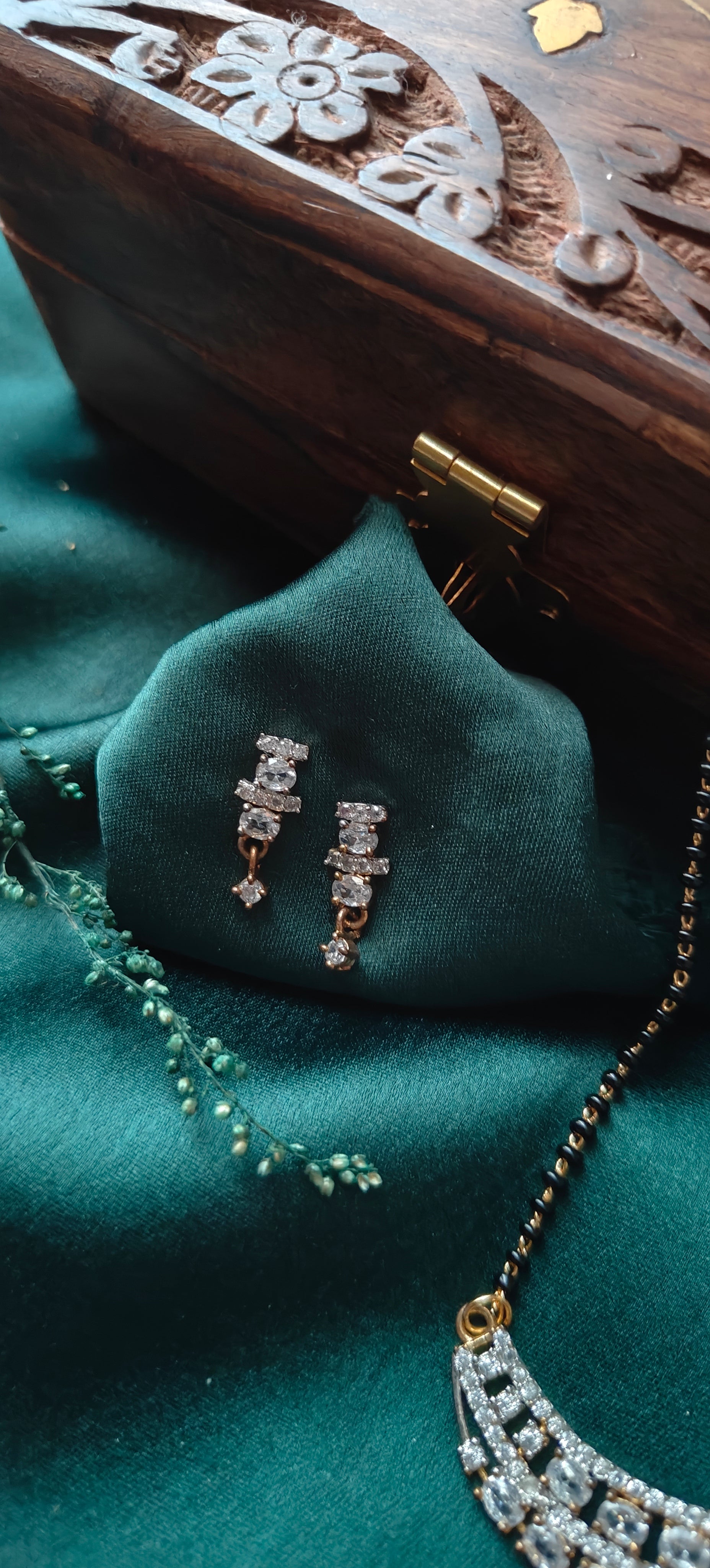 American Diamond Mangalsutra Necklace Set