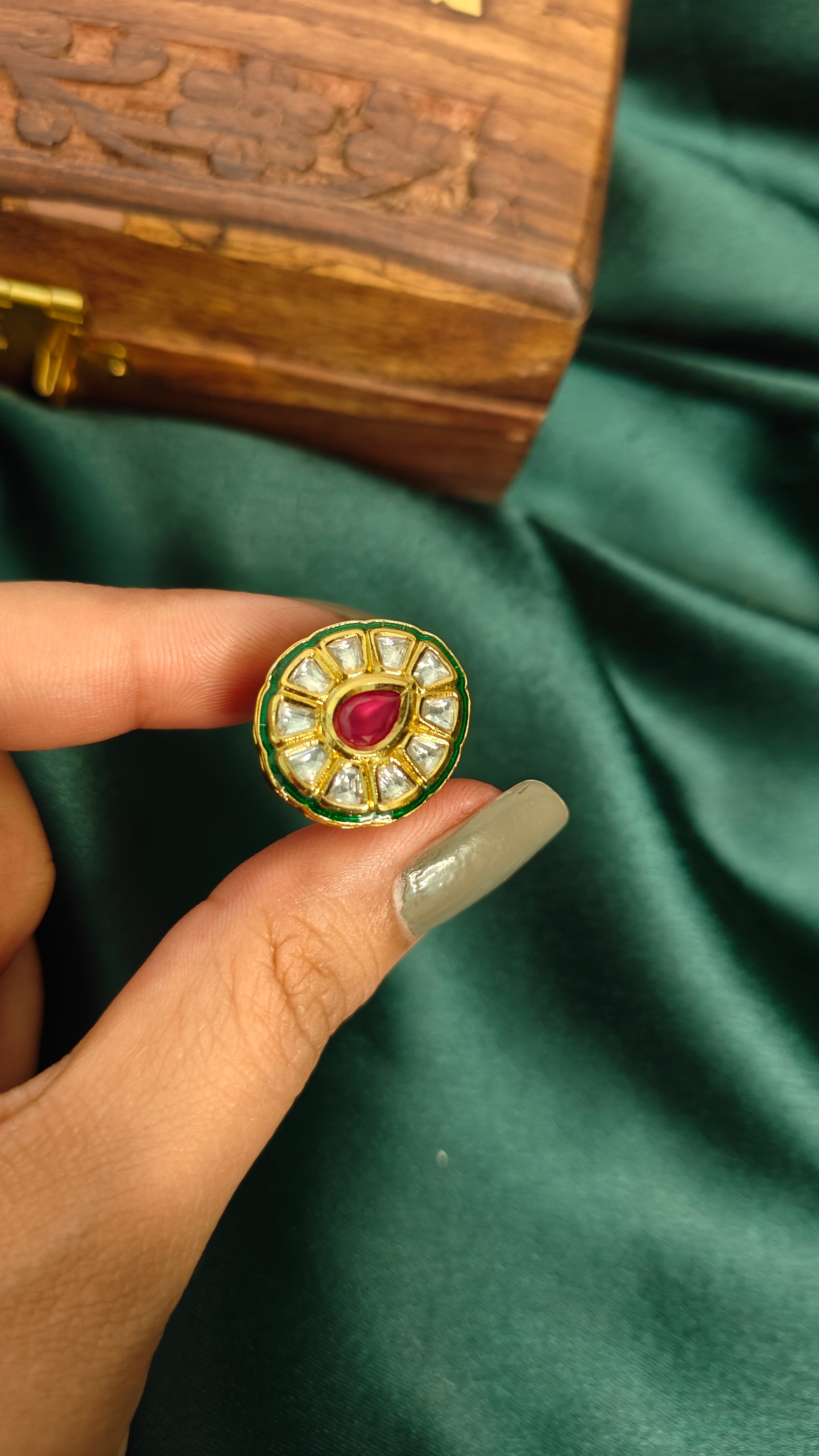 Kundan Statement Adjustable Ring