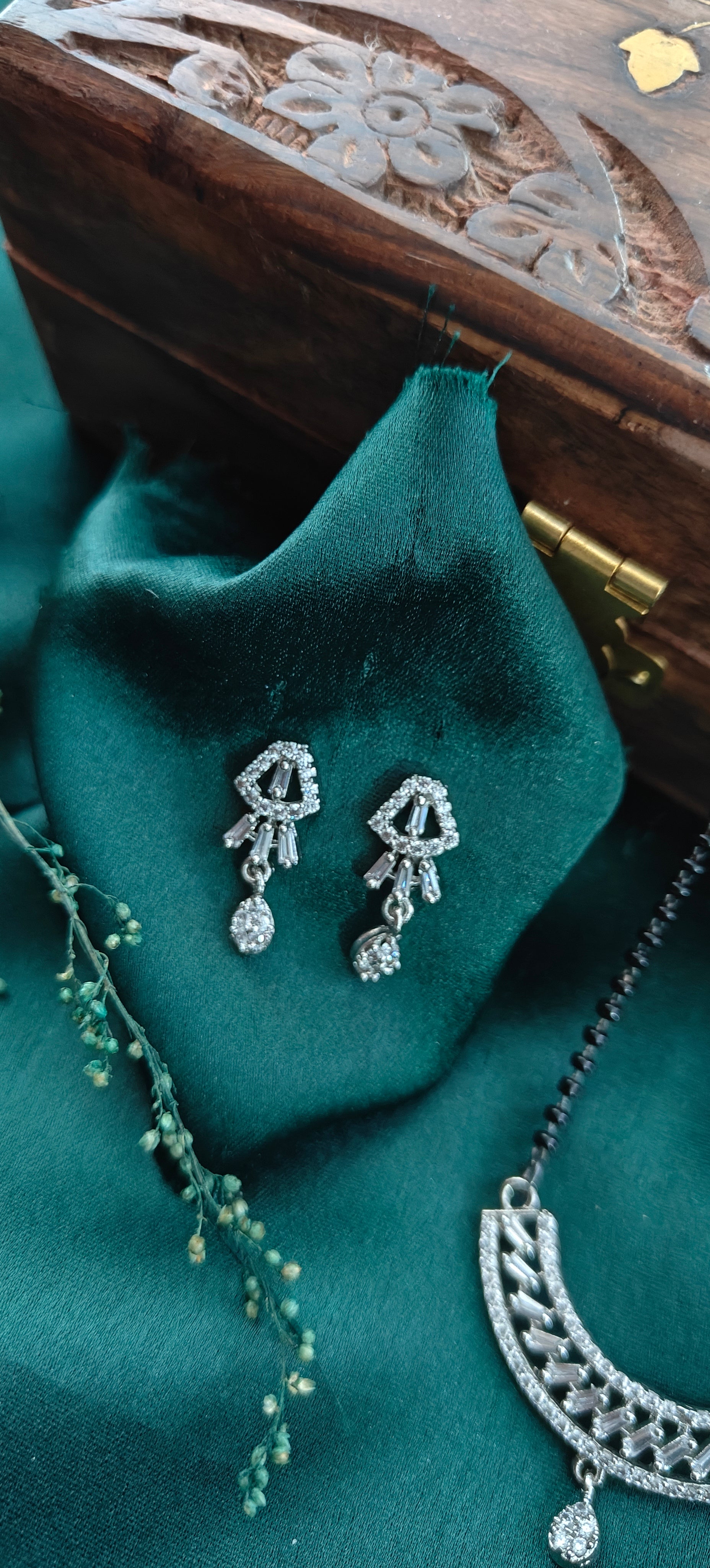 American Diamond Mangalsutra Necklace Set