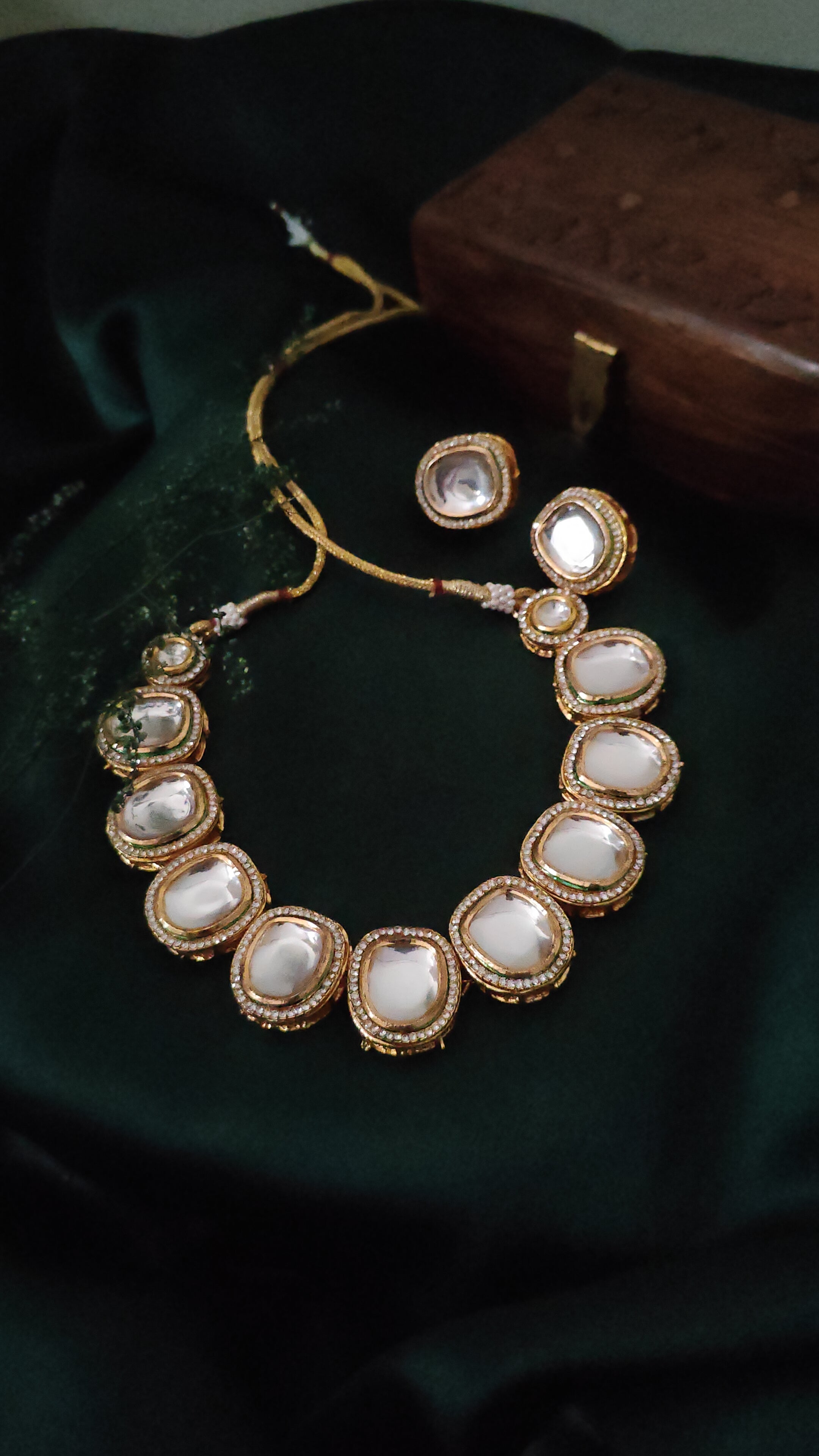 Moissonite Polki Necklace Set