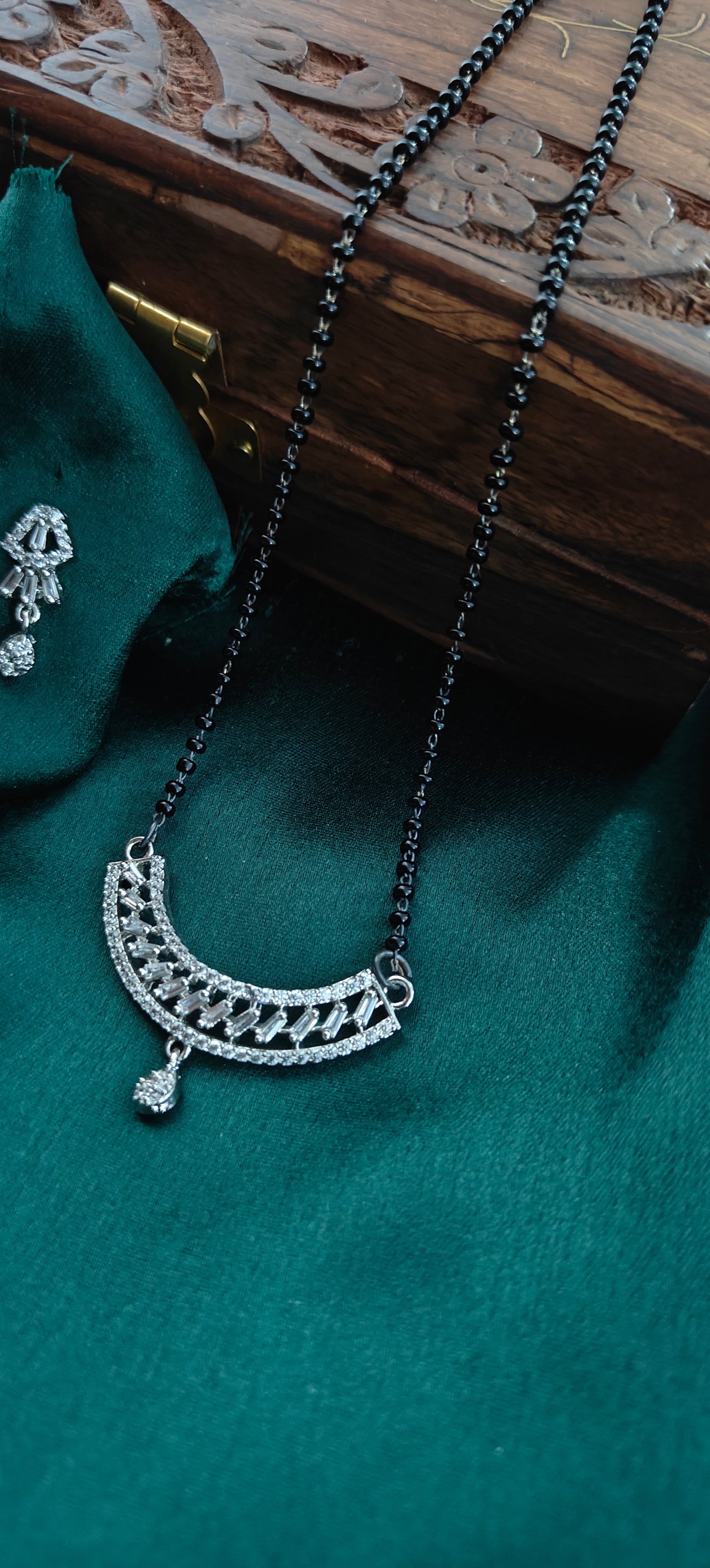 American Diamond Mangalsutra Necklace Set